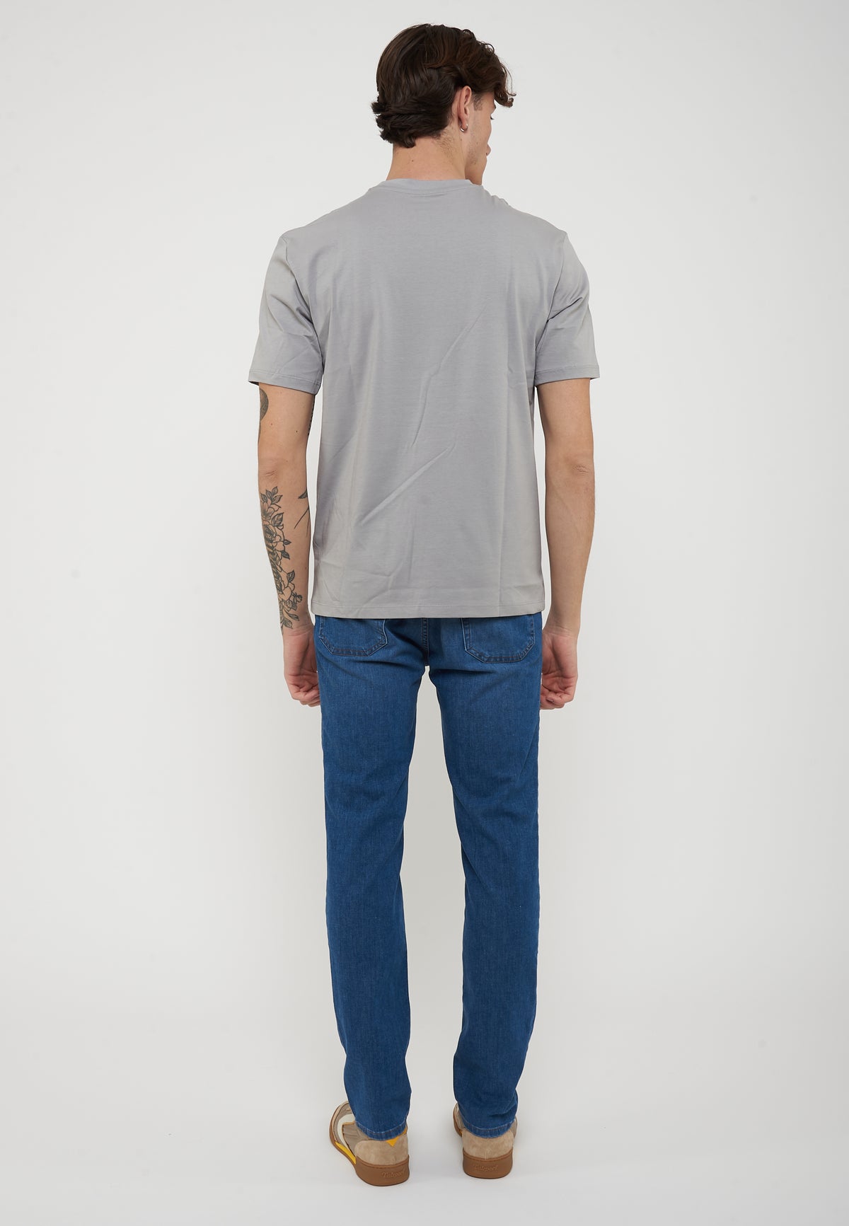 T-Shirt In Tono Grigio Nebbia 
