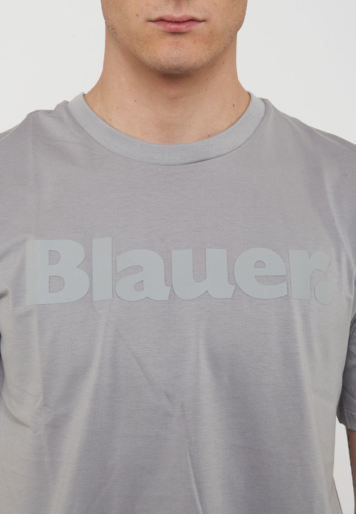 T-Shirt In Tono Grigio Nebbia 