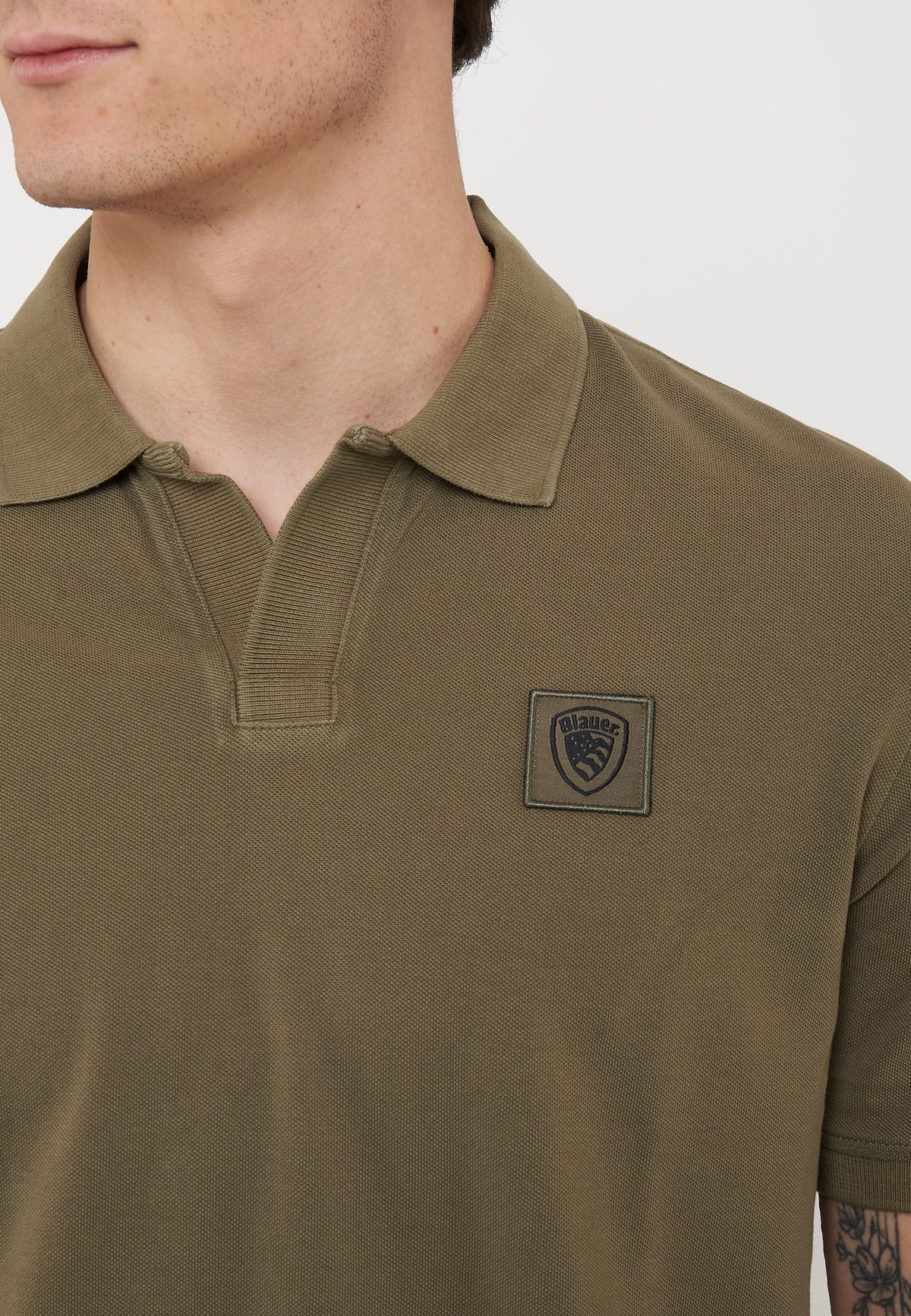Polo In Piquet Havey Green<BR/> 
