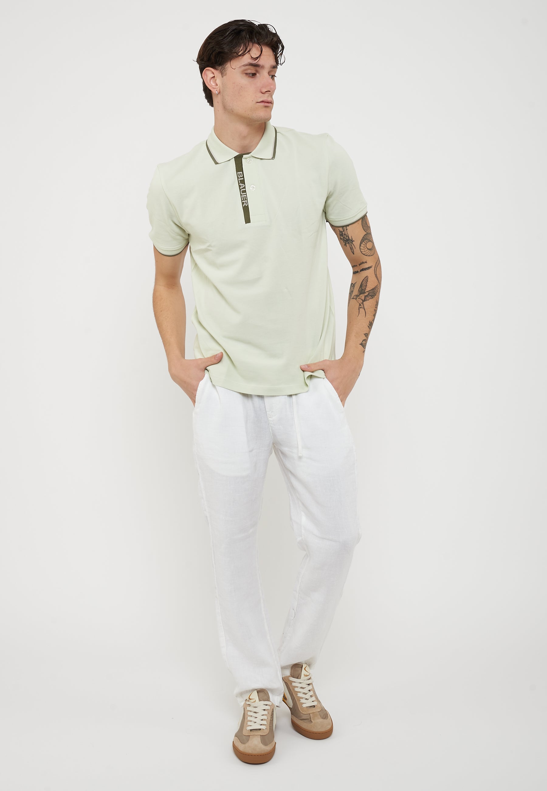 Polo Doppia Riga Logata Parkson Light Green 