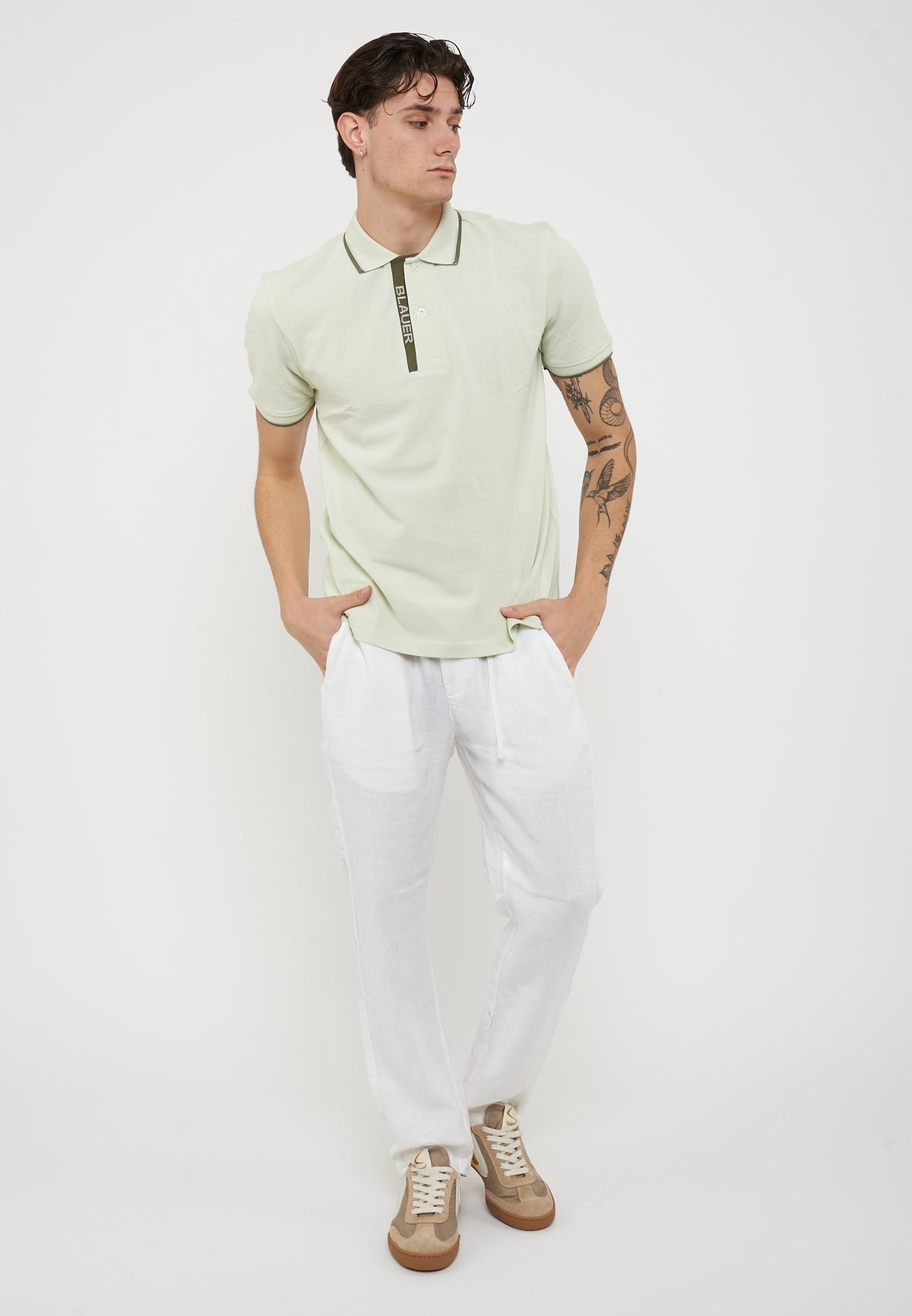 Polo Doppia Riga Logata Parkson Light Green 