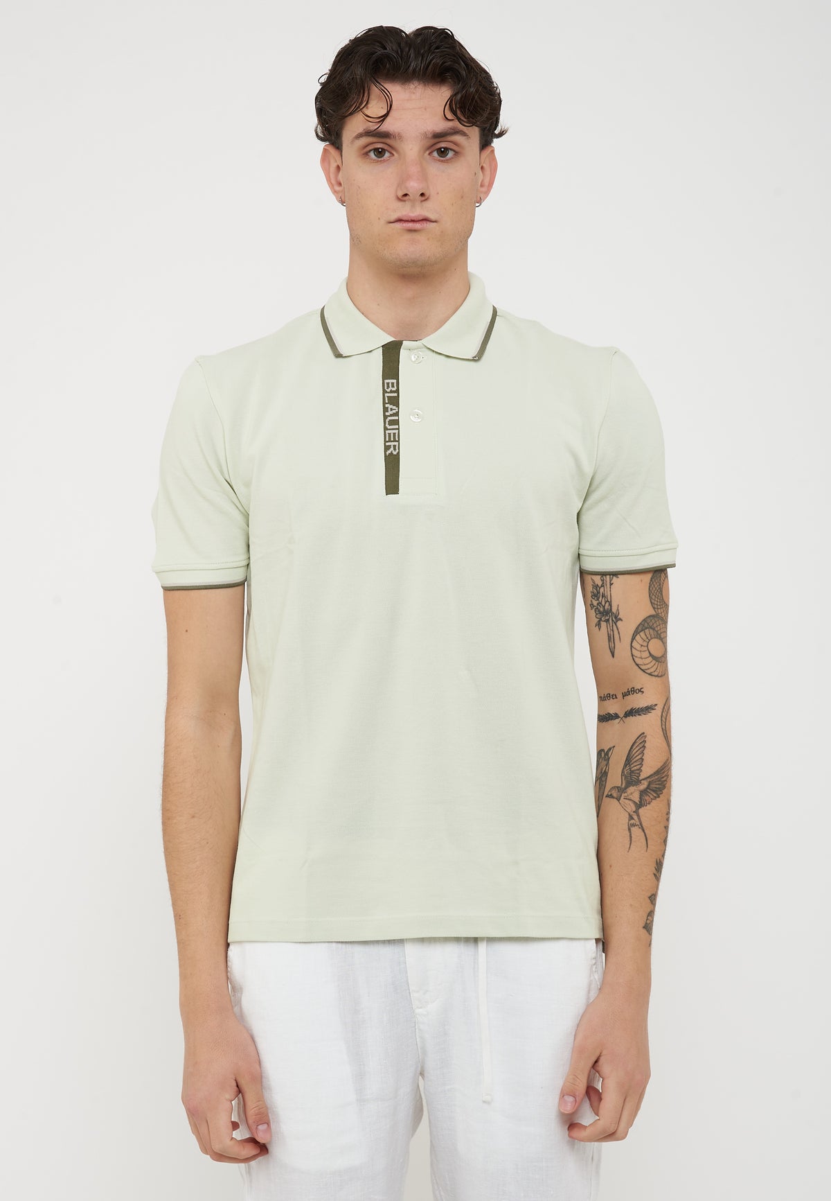 Polo Doppia Riga Logata Parkson Light Green 