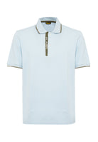 Polo Doppia Riga Logata Parkson Light Blue 