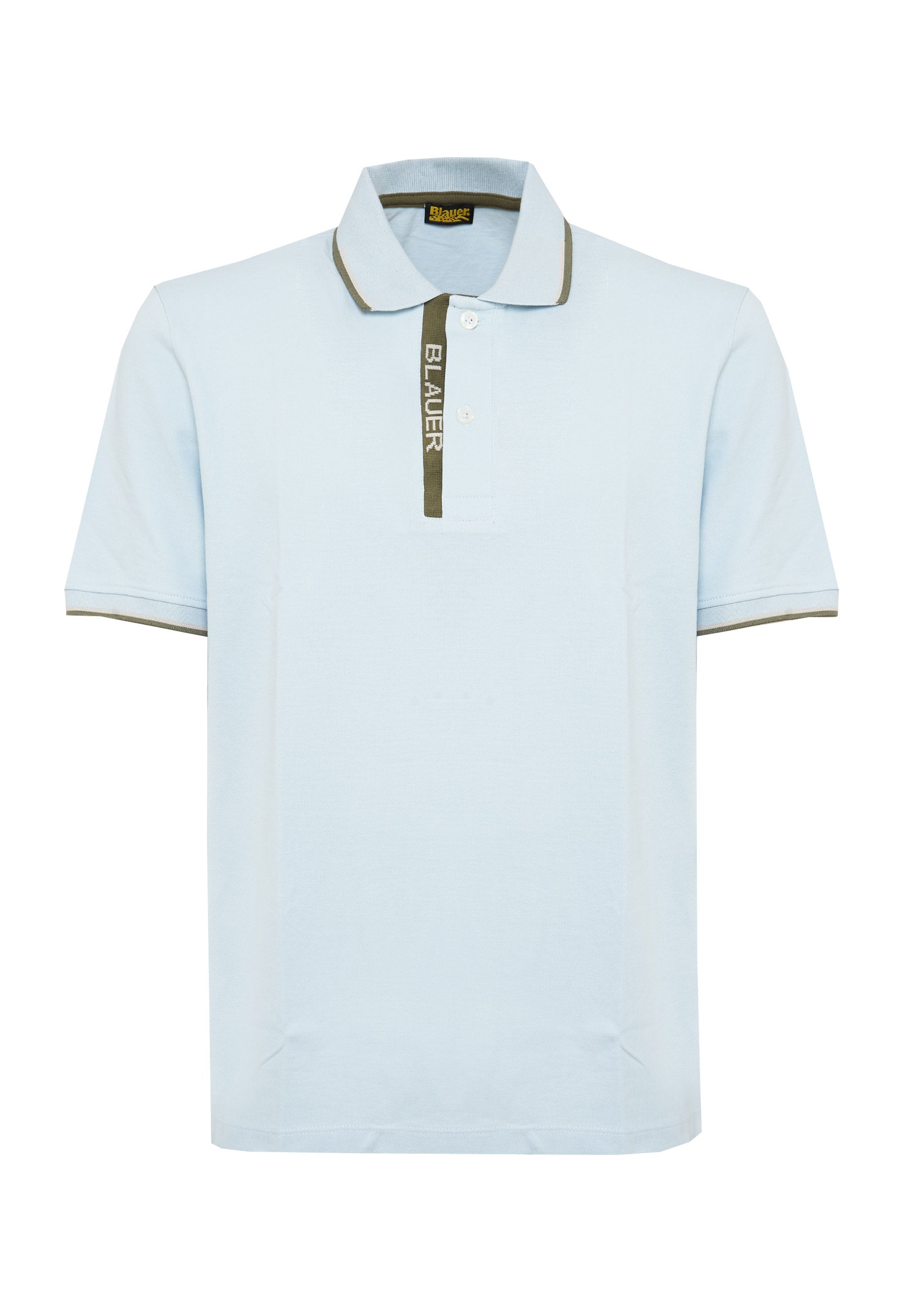 Polo Doppia Riga Logata Parkson Light Blue 