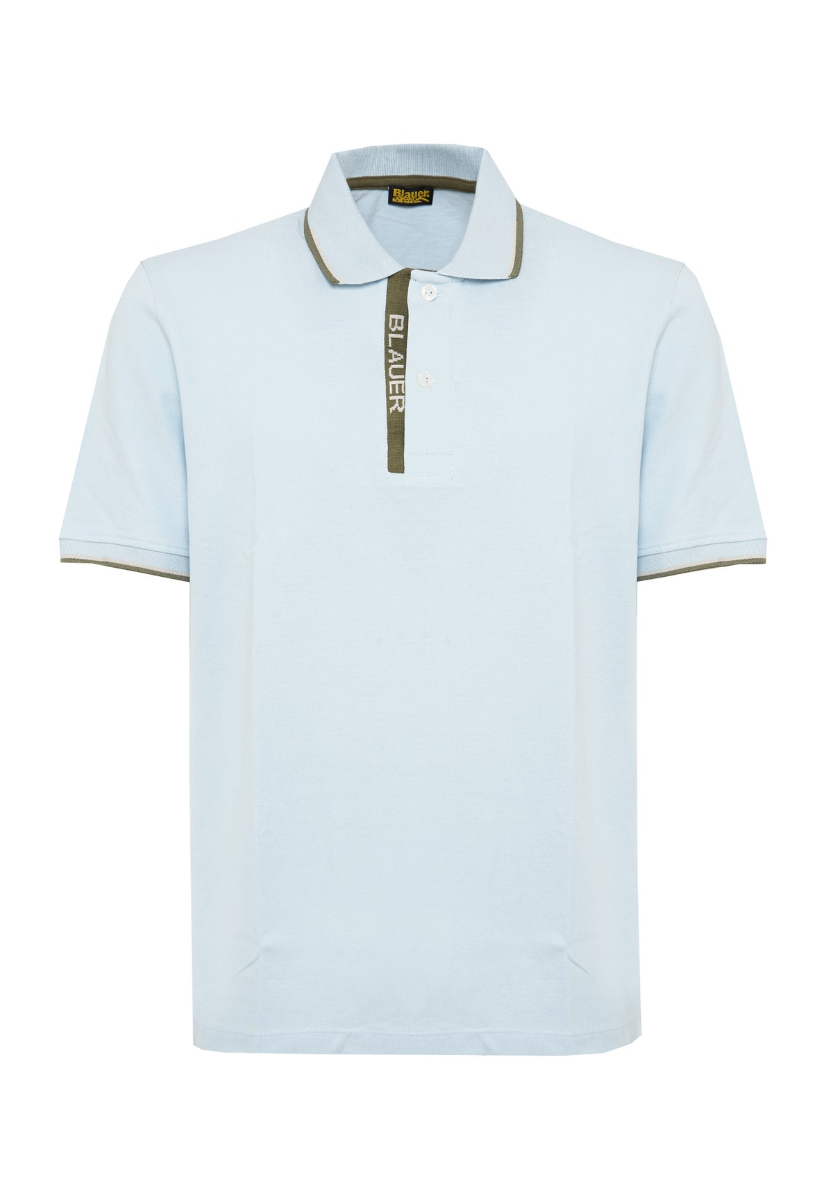 Polo Doppia Riga Logata Parkson Light Blue 
