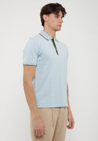 Polo Doppia Riga Logata Parkson Light Blue 