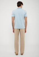 Polo Doppia Riga Logata Parkson Light Blue 