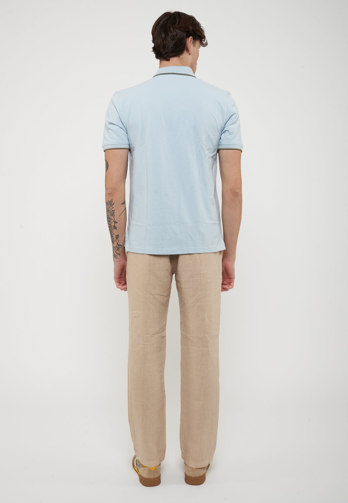Polo Doppia Riga Logata Parkson Light Blue 