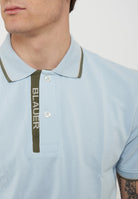 Polo Doppia Riga Logata Parkson Light Blue 