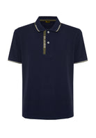 Polo Doppia Riga Logata Parkson Blue 