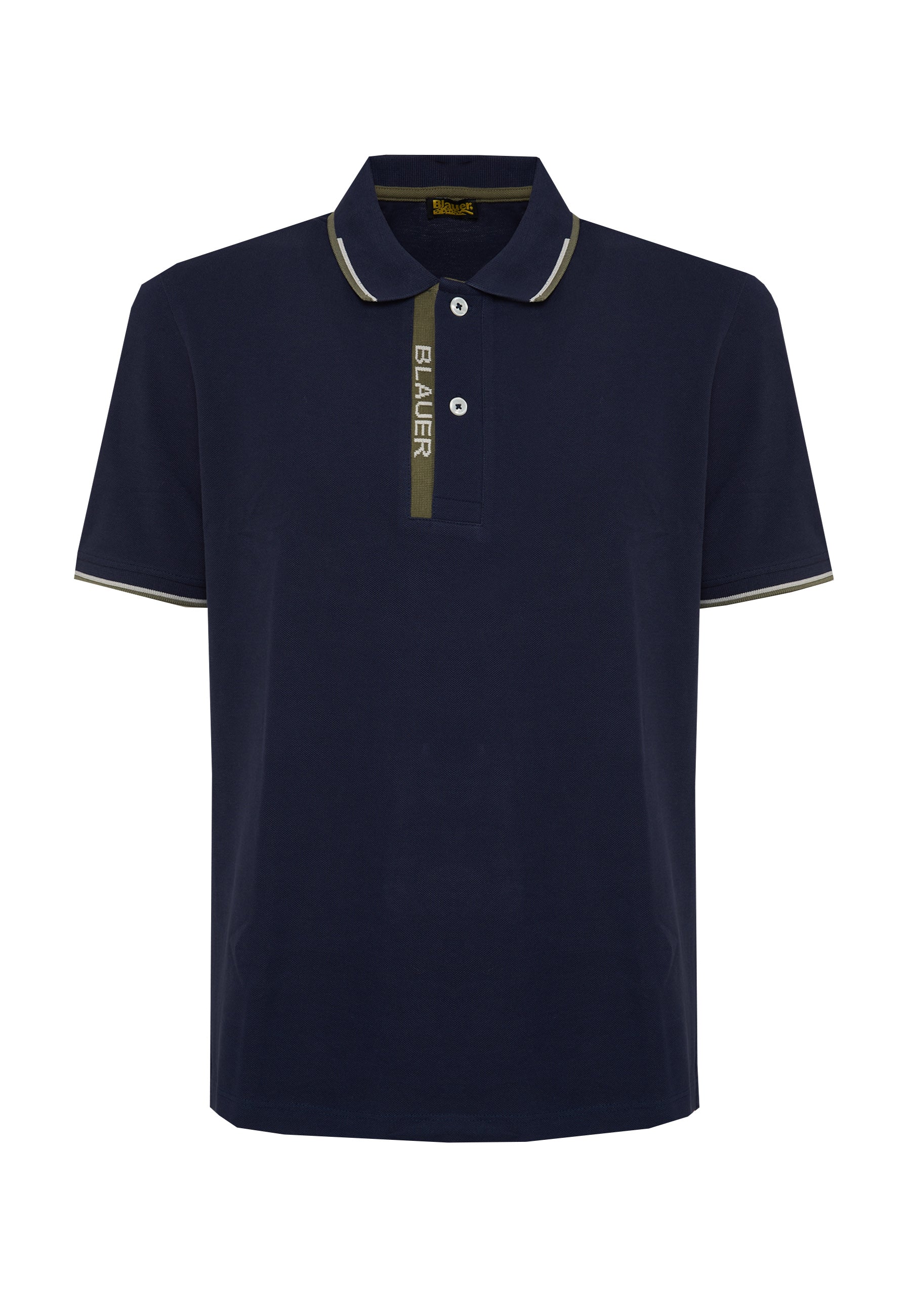 Polo Doppia Riga Logata Parkson Blue 
