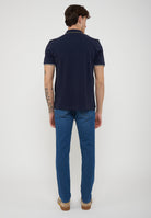 Polo Doppia Riga Logata Parkson Blue 