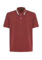 Polo Shirt with Embroidered Ransom Collar English Brick