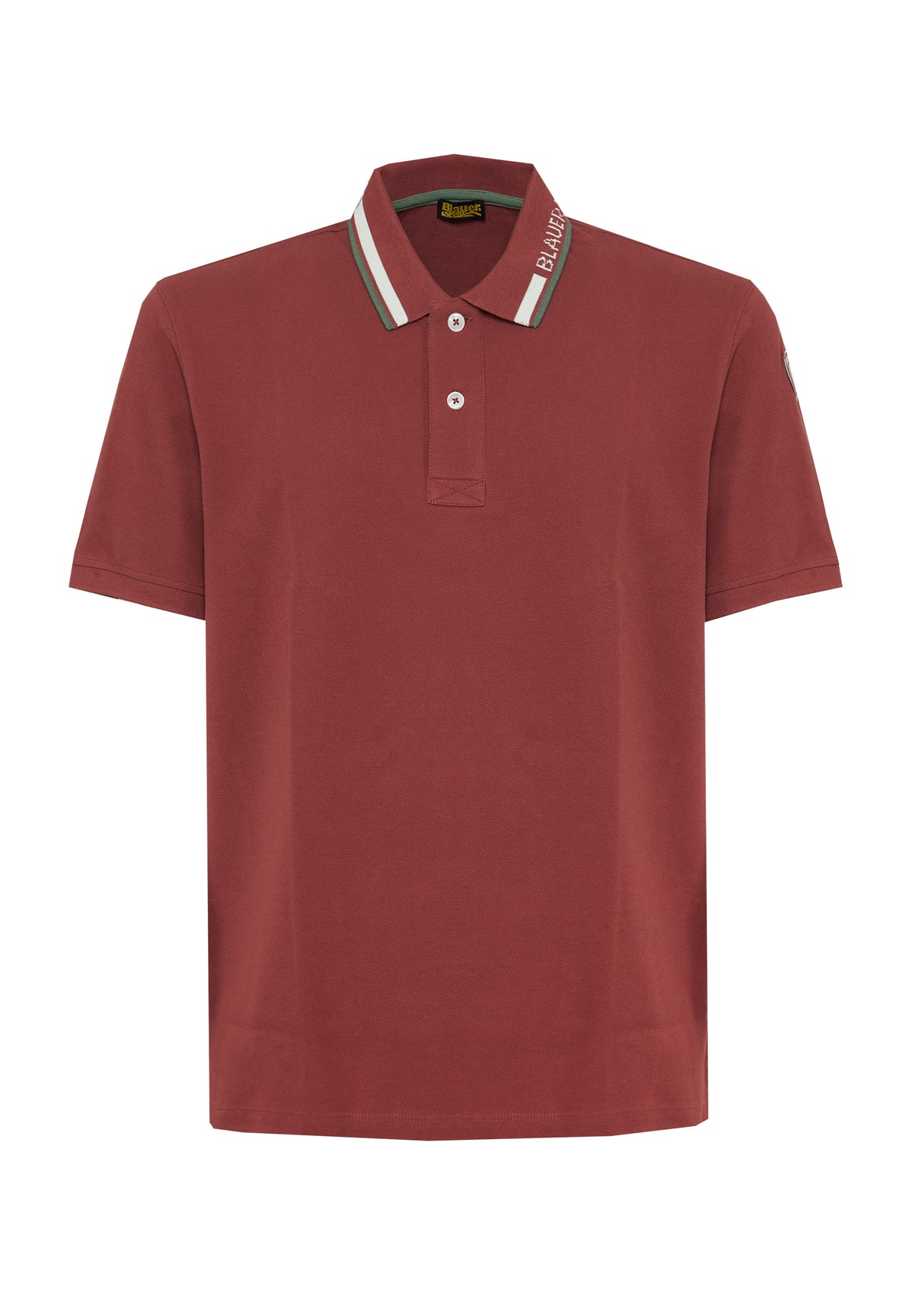 Polo Shirt with Embroidered Ransom Collar English Brick