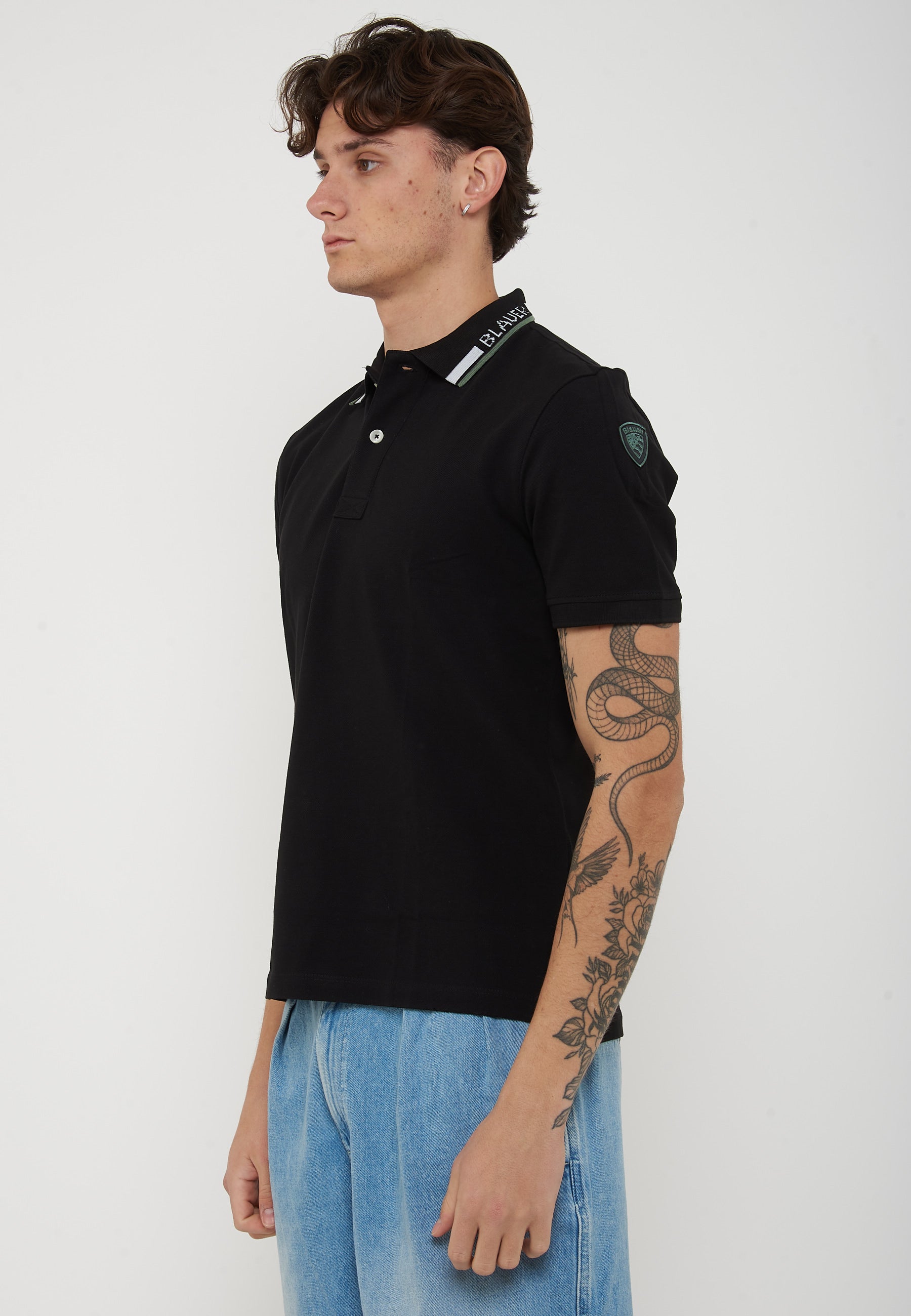 Polo Con Ricamo Sul Colletto Ransom Nero 