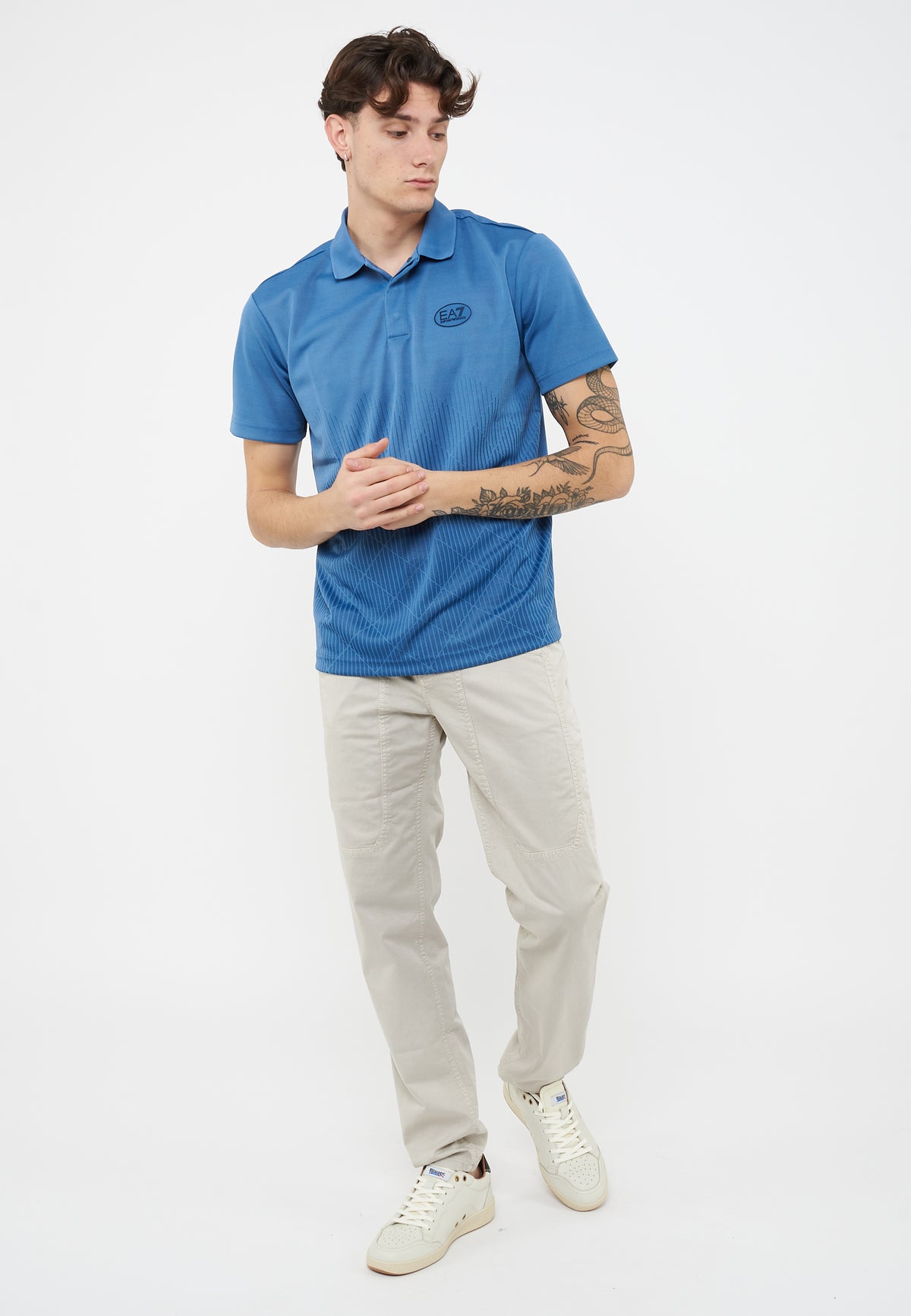Polo Golf Pro in tessuto tecnico VENTUS7 Light Blue Horizone 