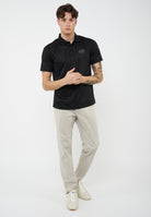 VENTUS7 Fancy Black Pro Golf Polo in technical fabric
