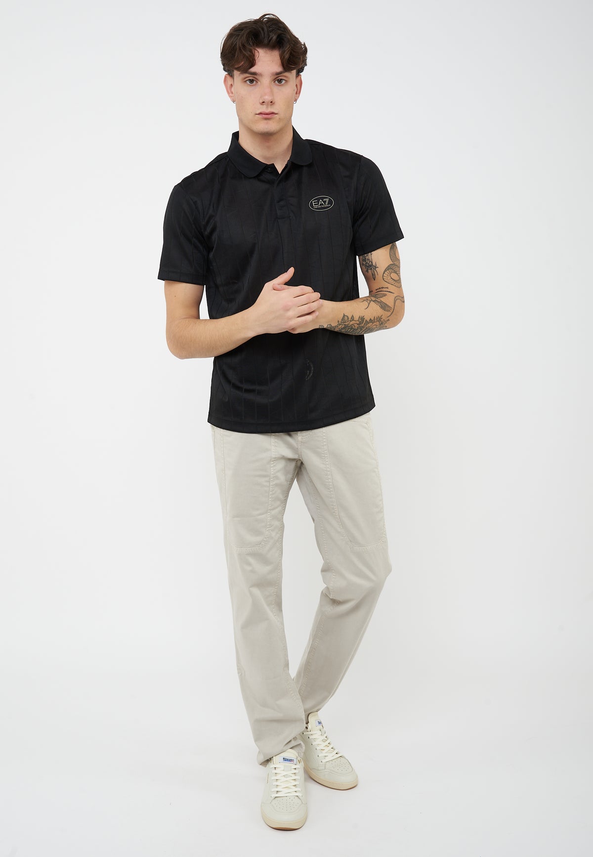Polo Golf Pro in tessuto tecnico VENTUS7 Fancy Black 
