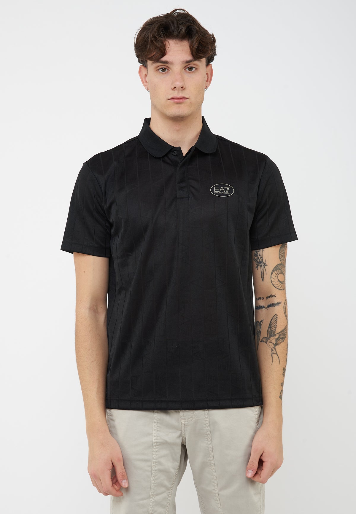 Polo Golf Pro in tessuto tecnico VENTUS7 Fancy Black 