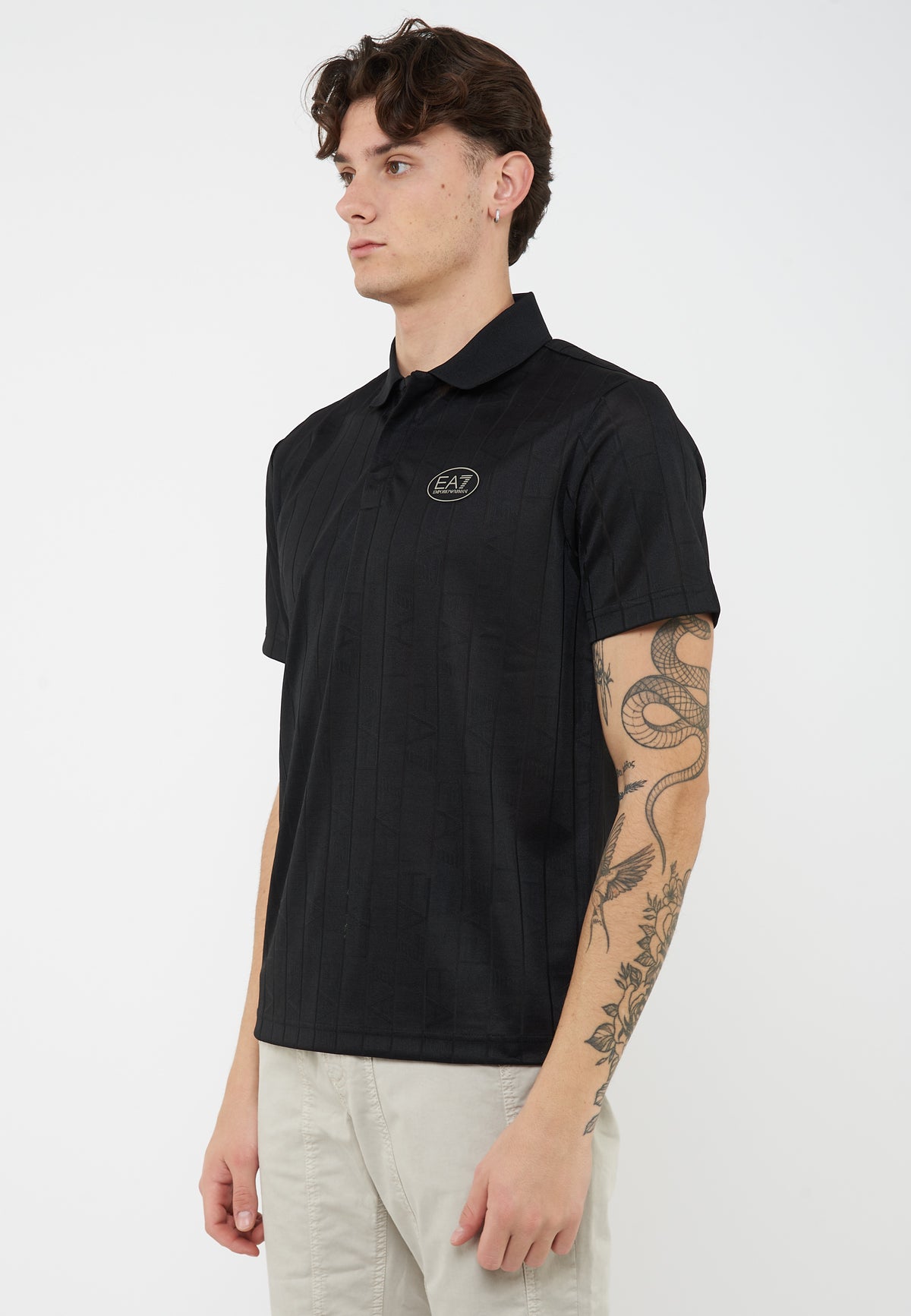 Polo Golf Pro in tessuto tecnico VENTUS7 Fancy Black 