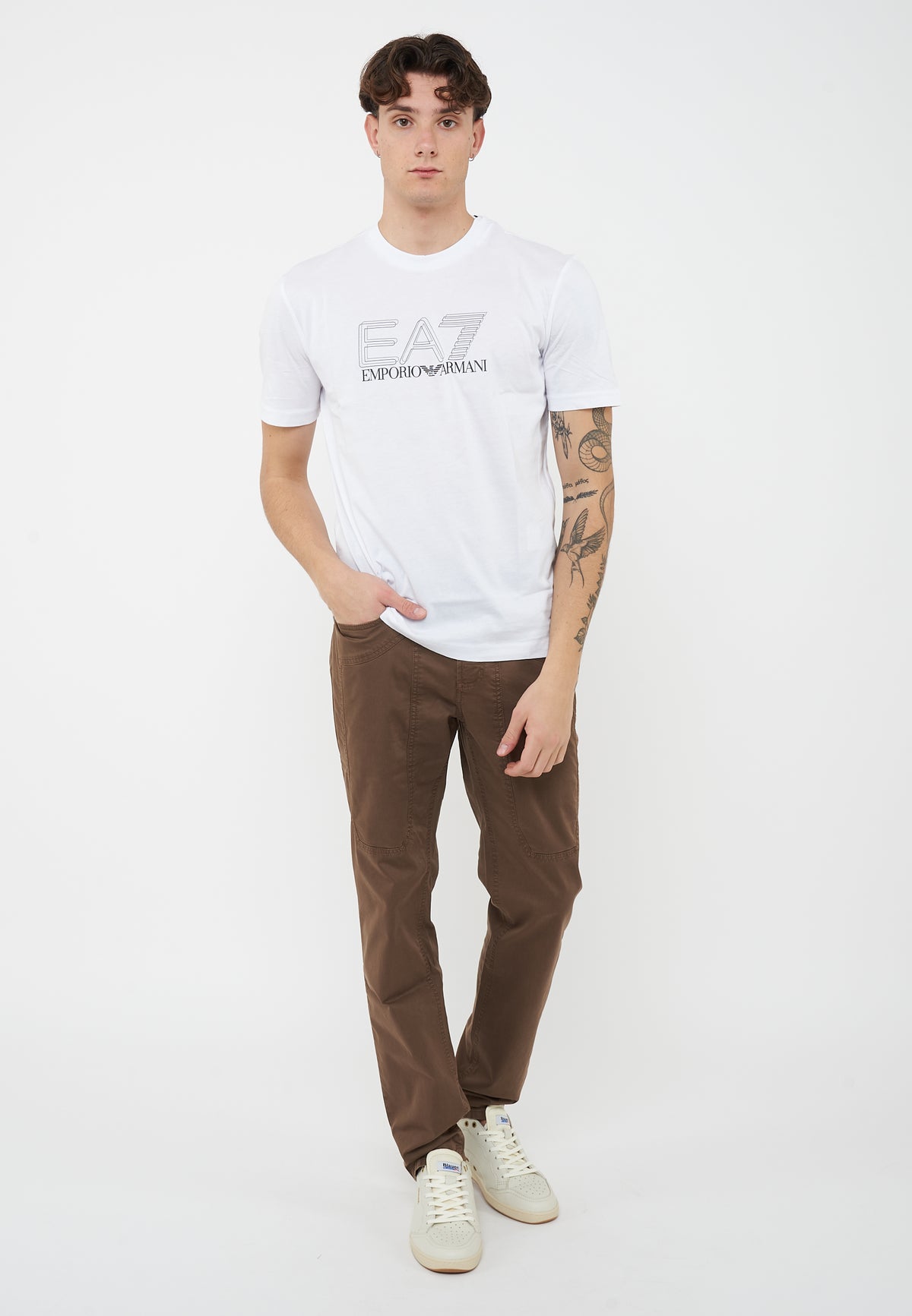 T-shirt girocollo Visibility in jersey di cotone White 