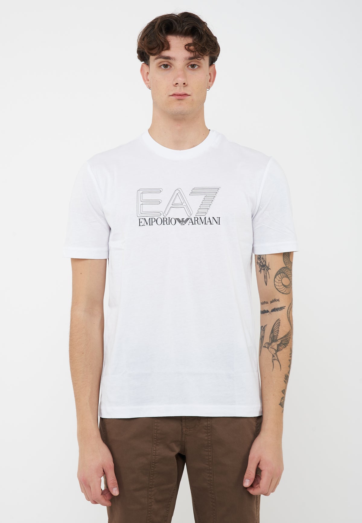 T-shirt girocollo Visibility in jersey di cotone White 