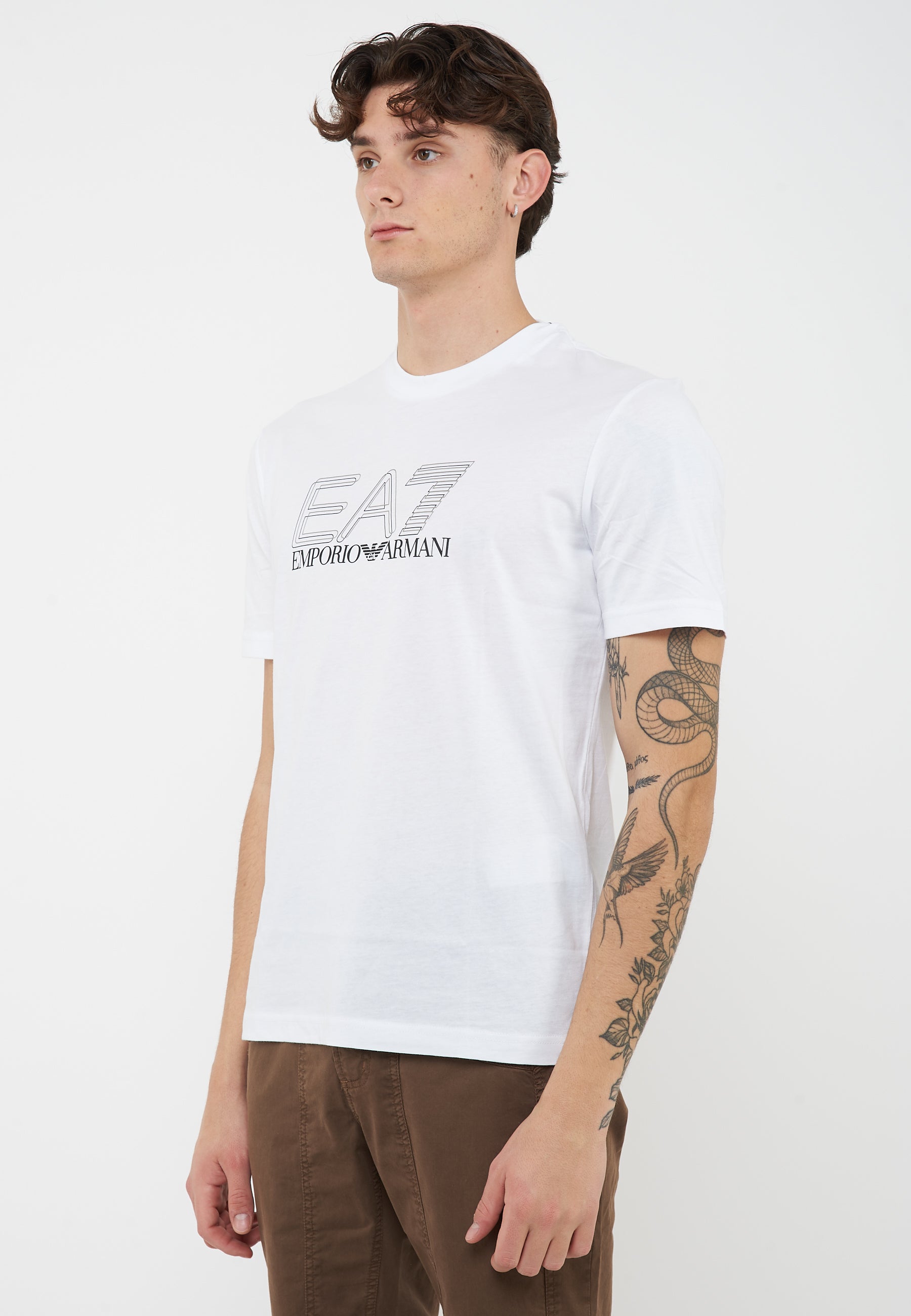 T-shirt girocollo Visibility in jersey di cotone White 