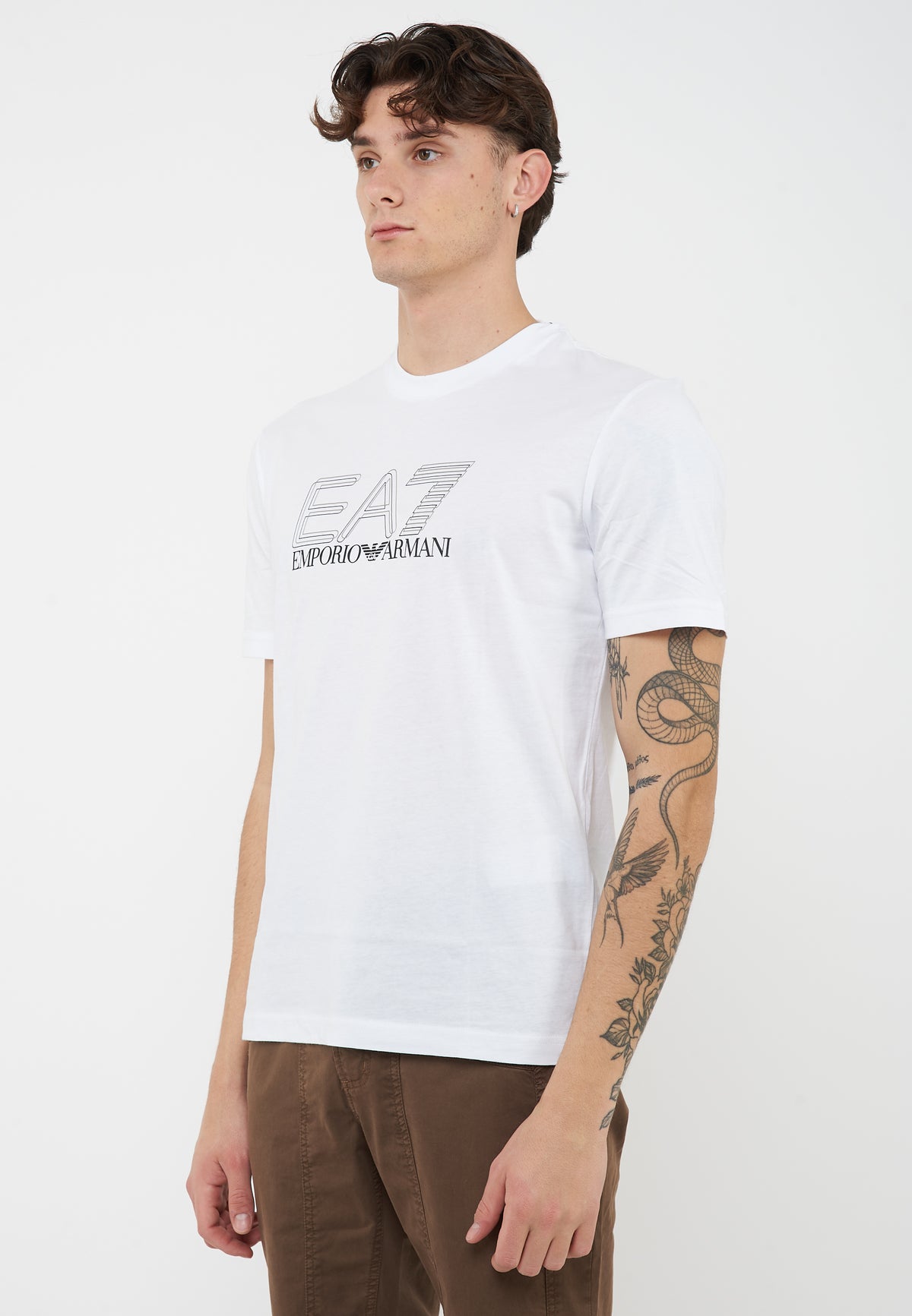 T-shirt girocollo Visibility in jersey di cotone White 