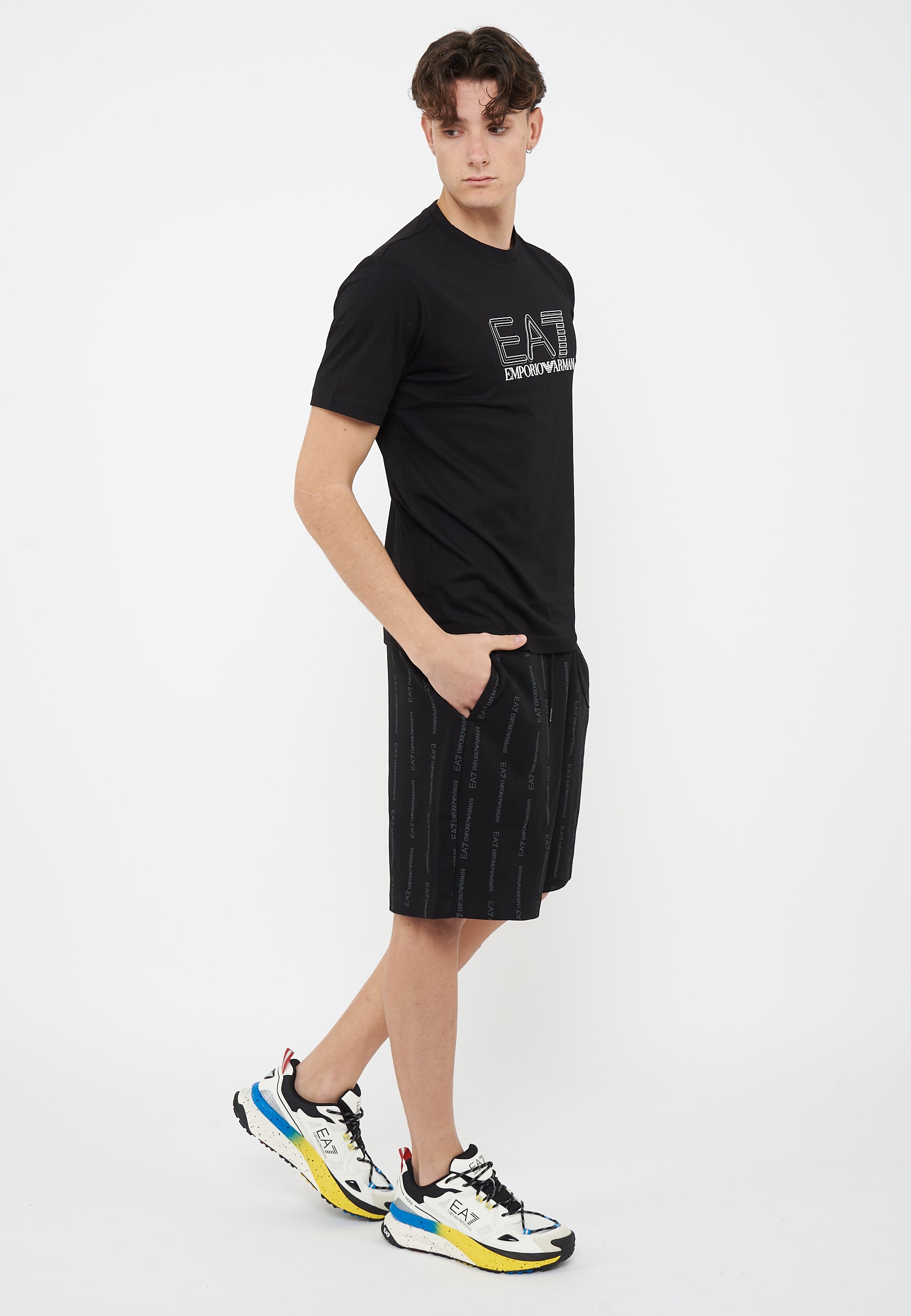 T-shirt girocollo Visibility in jersey di cotone Black 