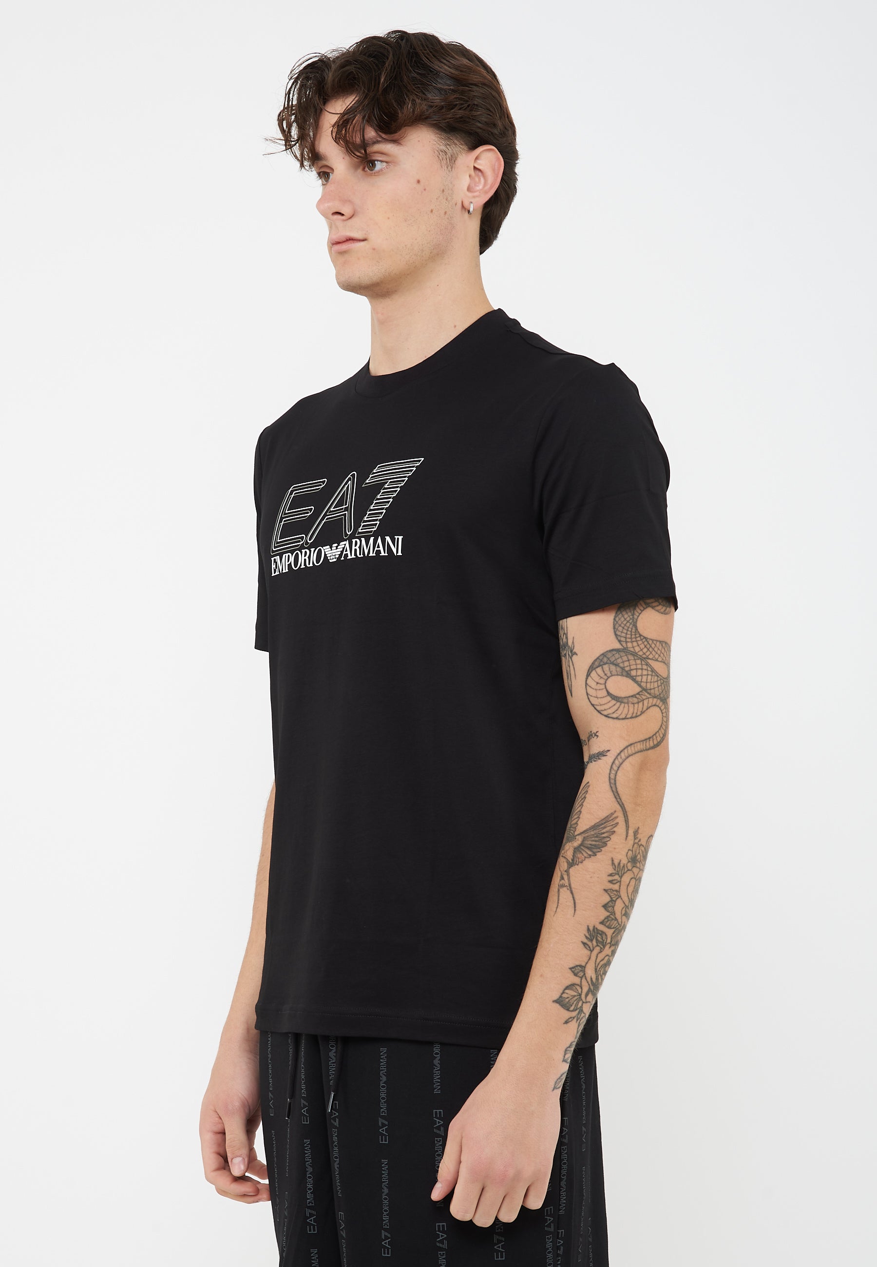 T-shirt girocollo Visibility in jersey di cotone Black 