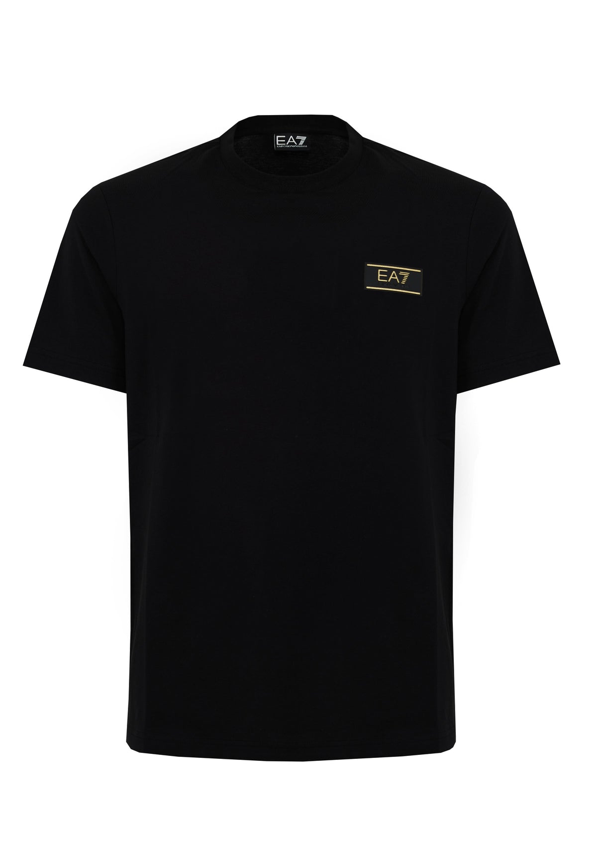 Premium Label crew-neck T-shirt in black stretch viscose blend