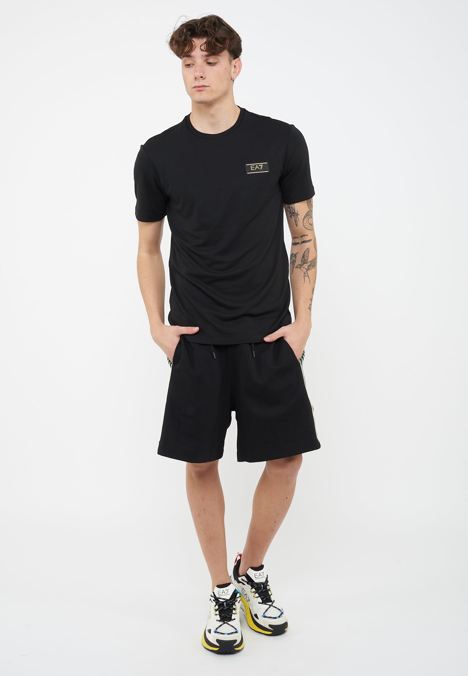 T-shirt girocollo Premium Label in misto viscosa stretch Black 