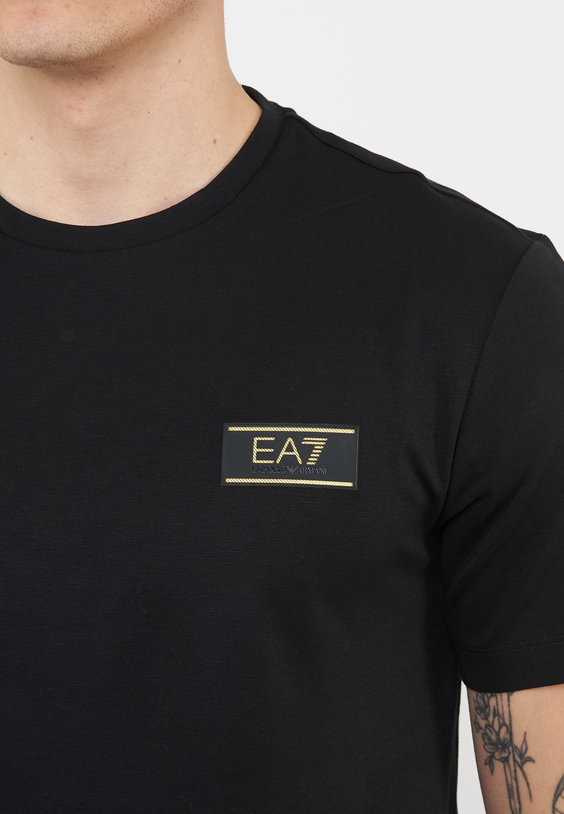 T-shirt girocollo Premium Label in misto viscosa stretch Black 