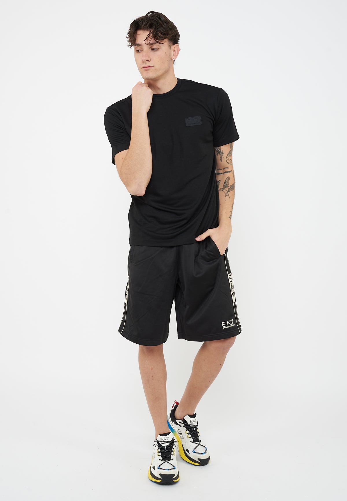 T-shirt Lux Identity in jersey di misto modal Black 
