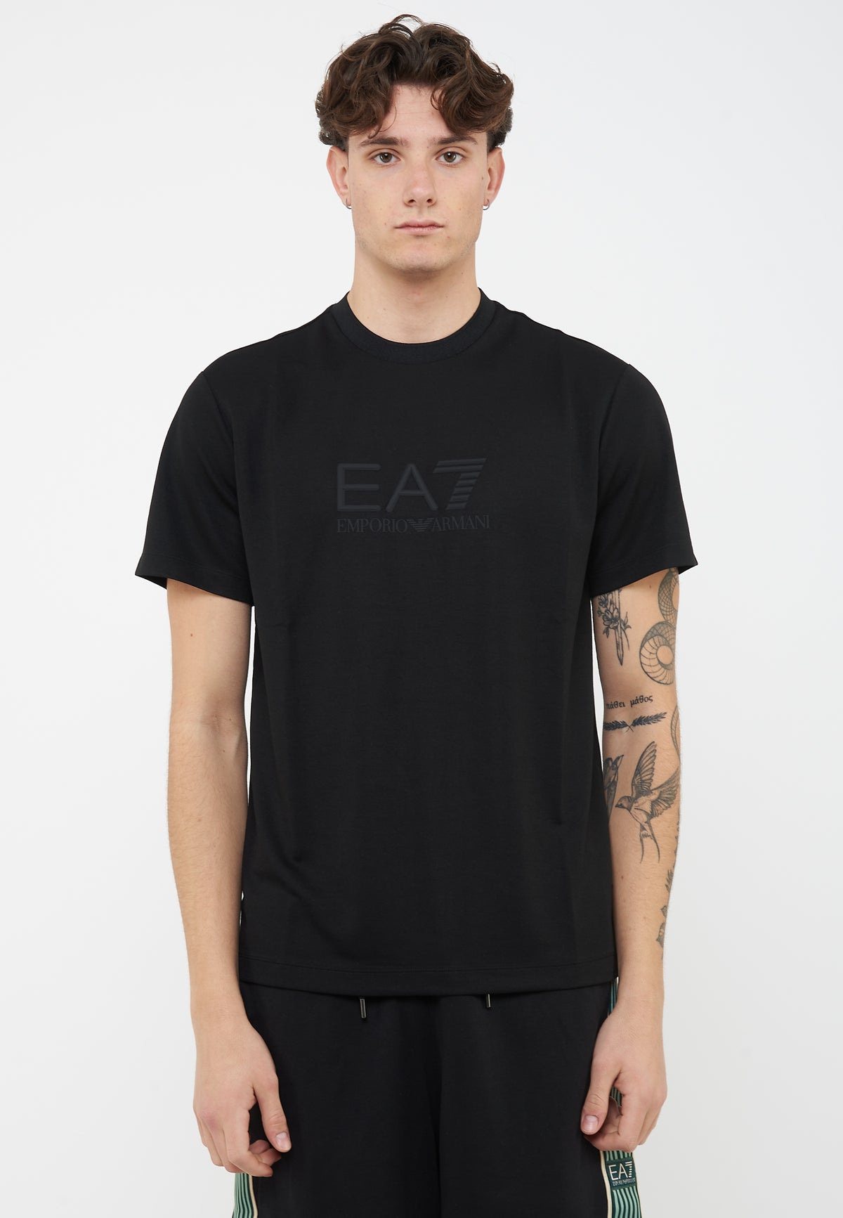 T-shirt Lux Identity in jersey di misto modal Black<BR/> 