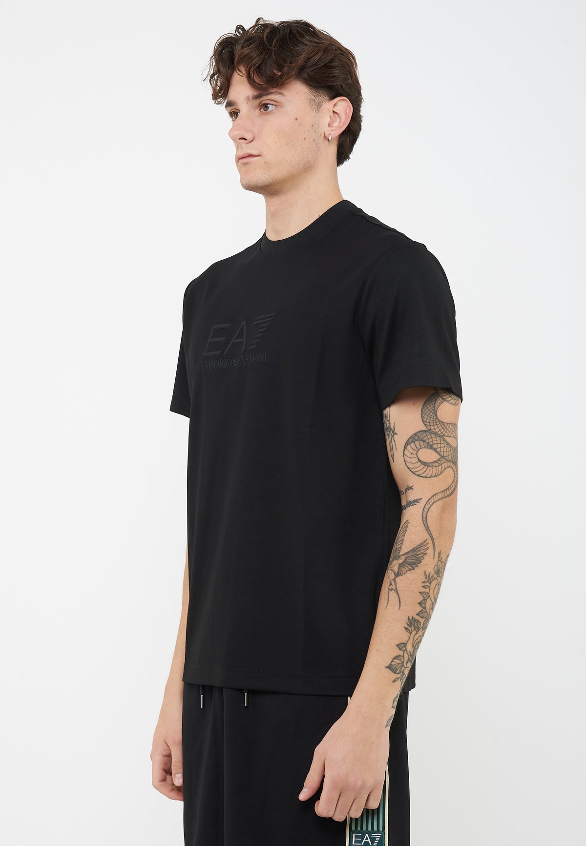 T-shirt Lux Identity in jersey di misto modal Black<BR/> 