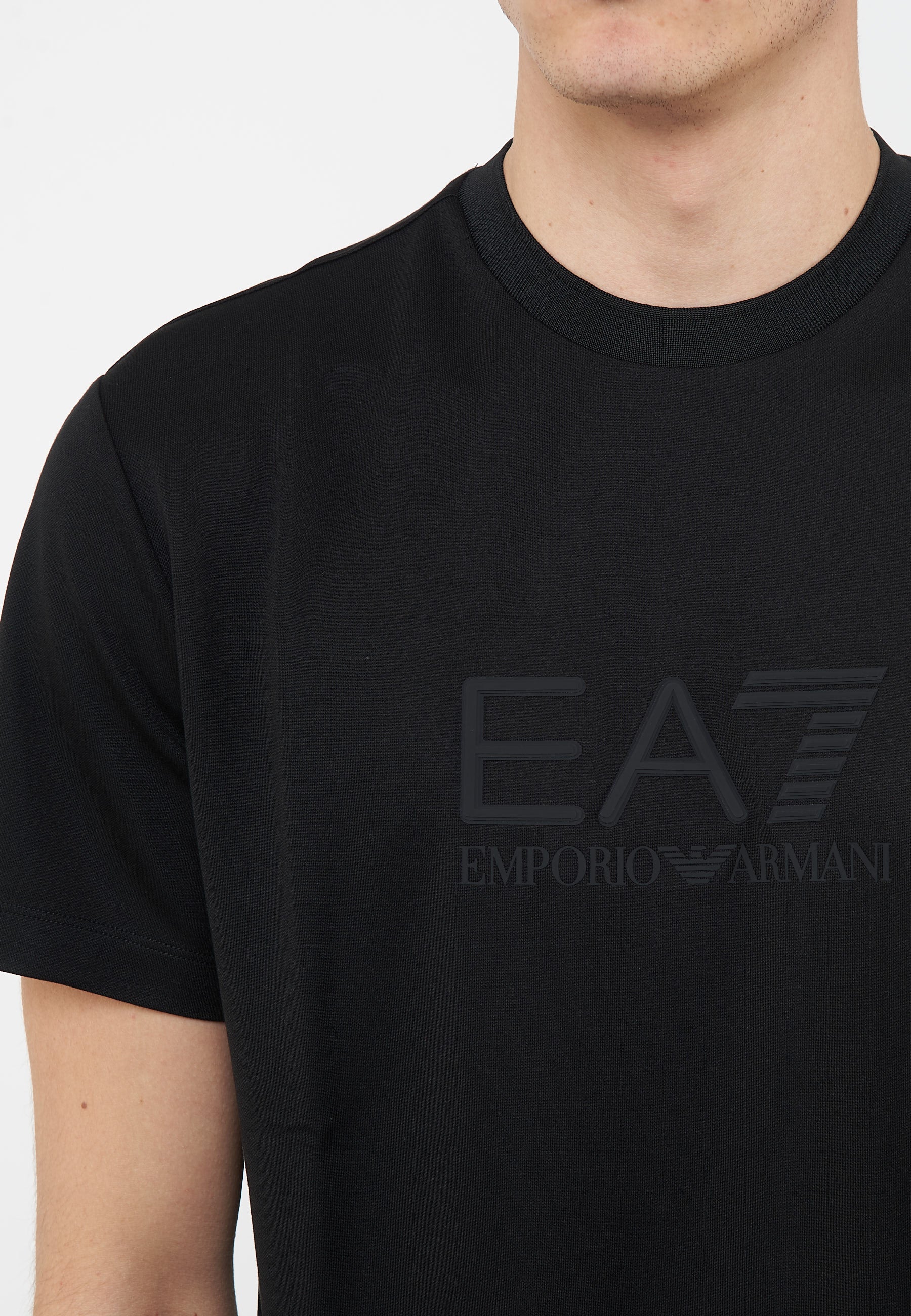 T-shirt Lux Identity in jersey di misto modal Black<BR/> 