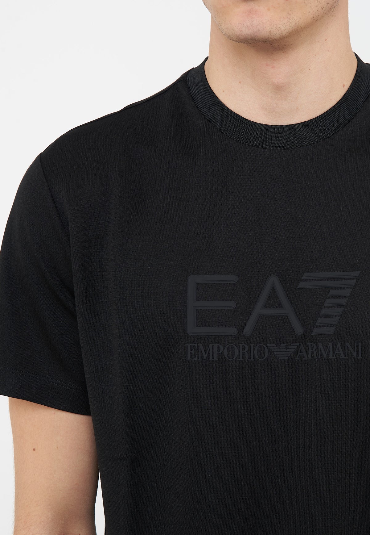 T-shirt Lux Identity in jersey di misto modal Black<BR/> 
