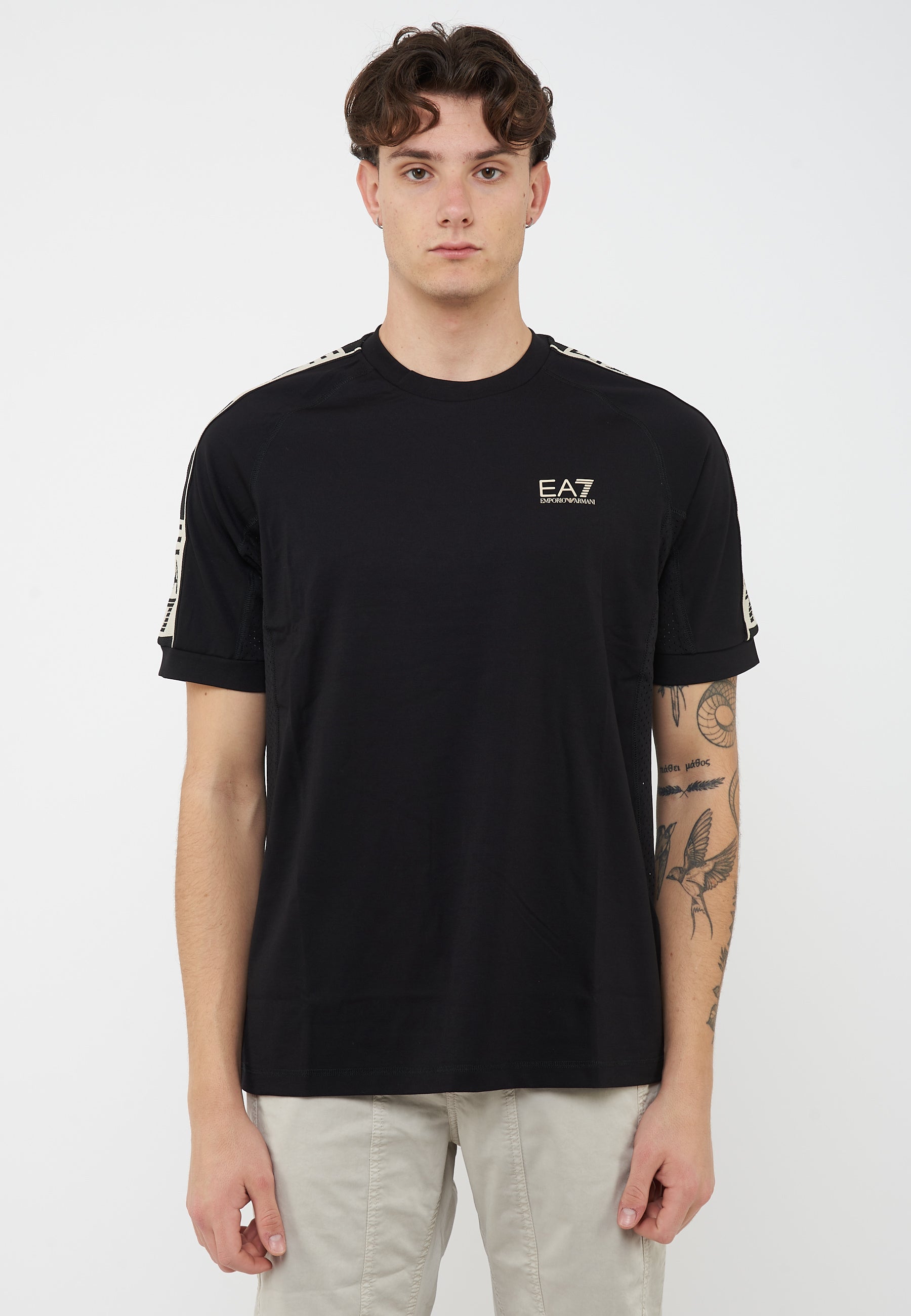 T-shirt Graphic Series in misto viscosa stretch Black<BR/> 