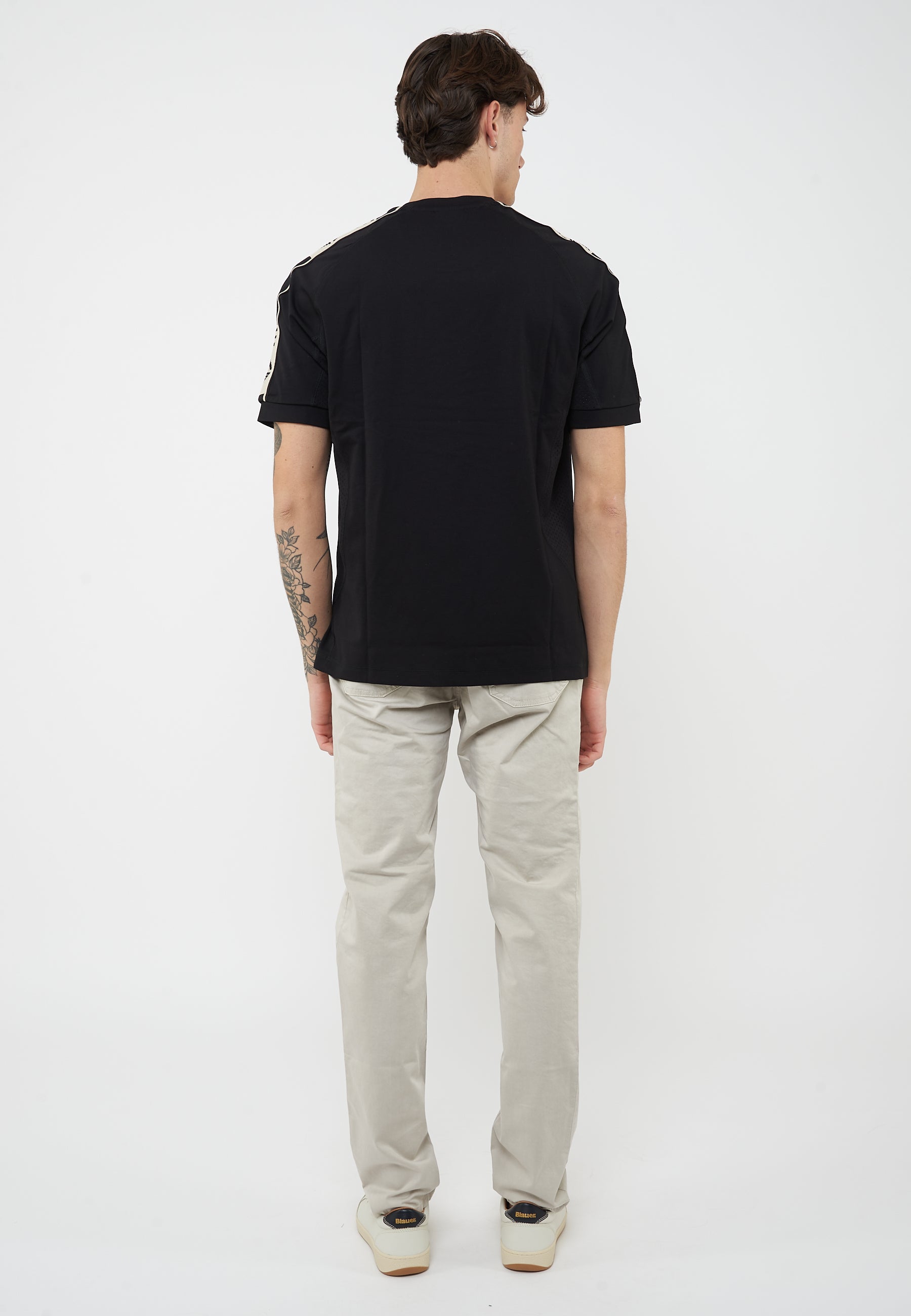 T-shirt Graphic Series in misto viscosa stretch Black<BR/> 