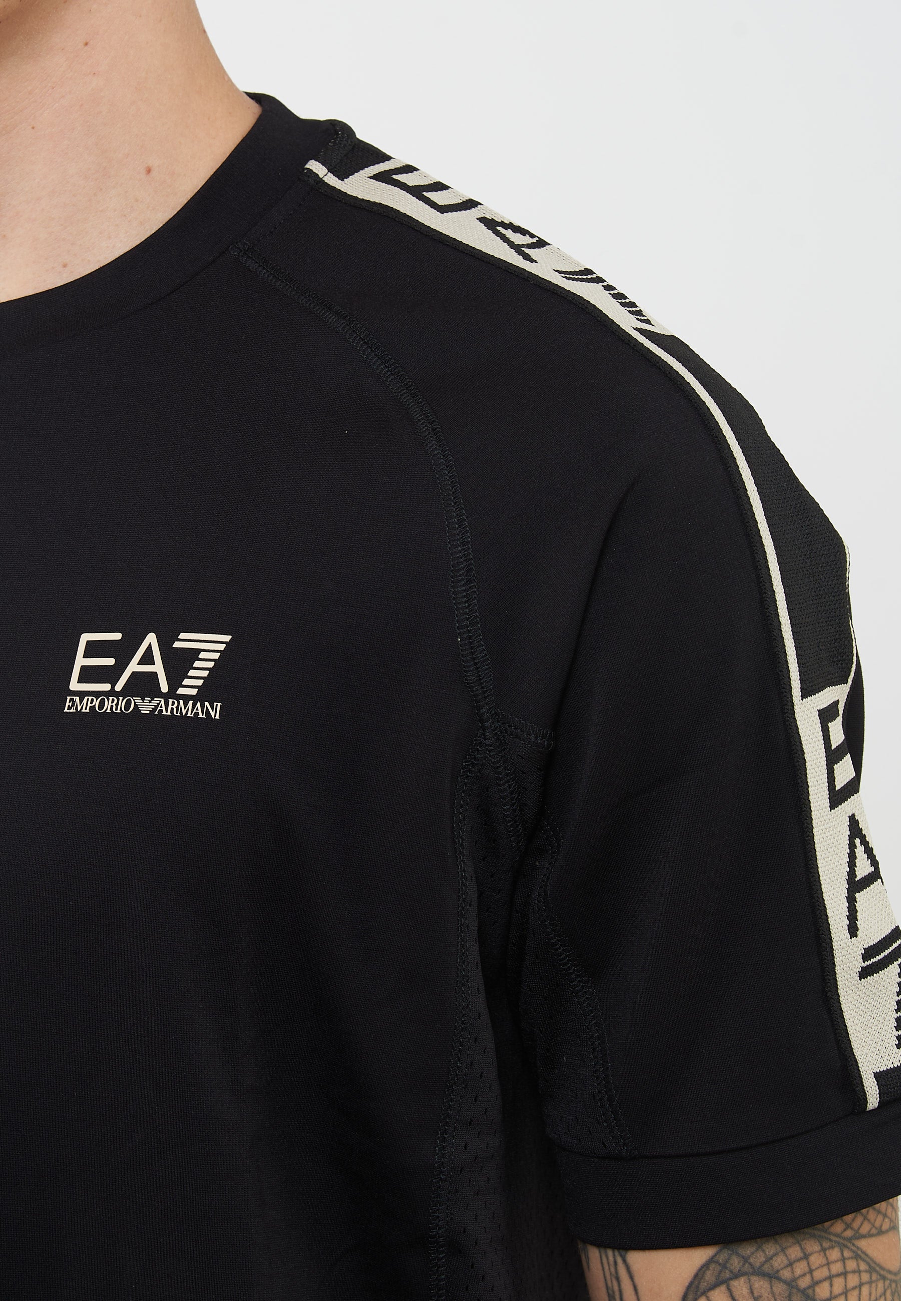 T-shirt Graphic Series in misto viscosa stretch Black<BR/> 