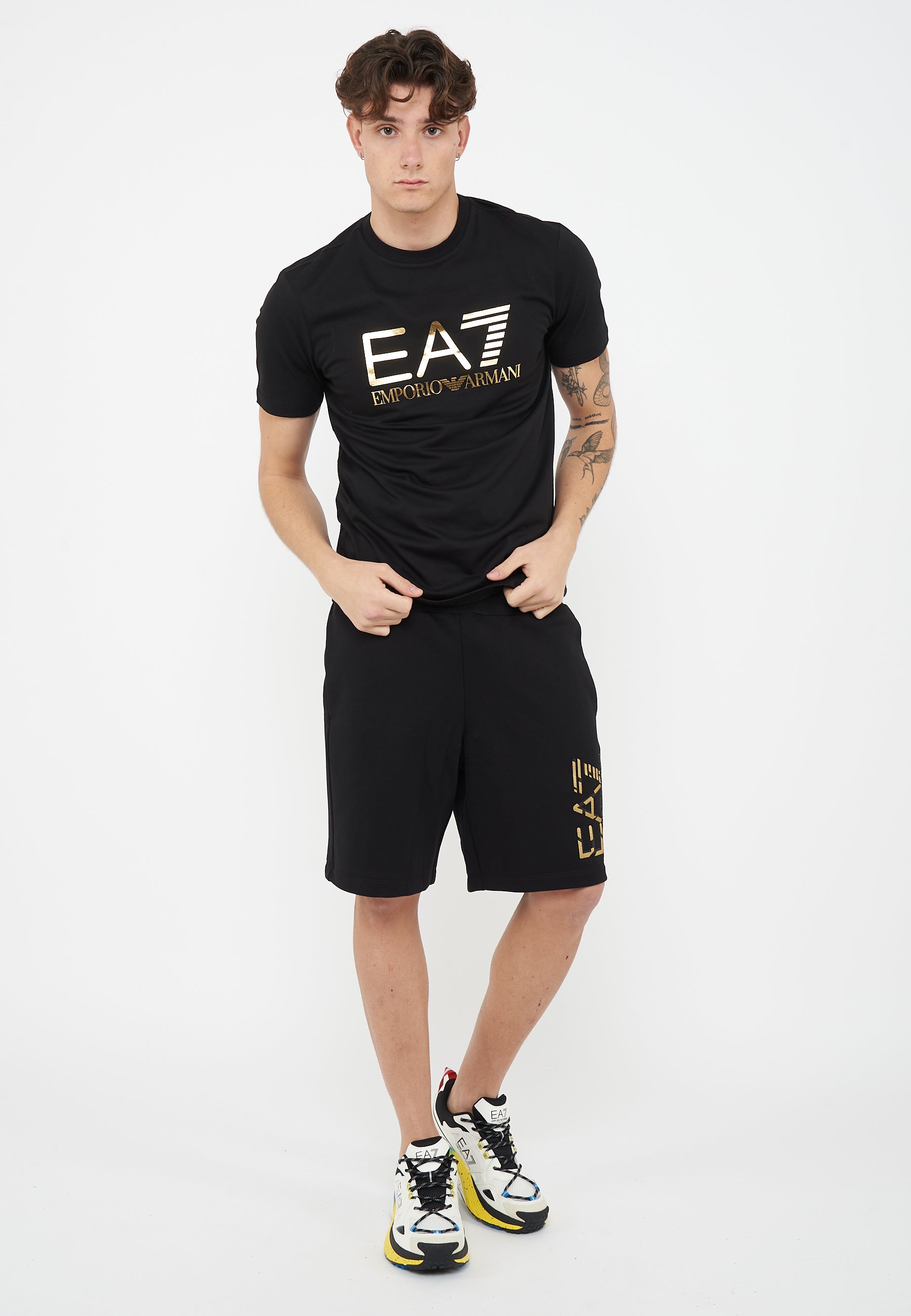 T-shirt Core Identity in jersey di cotone Black Gold 