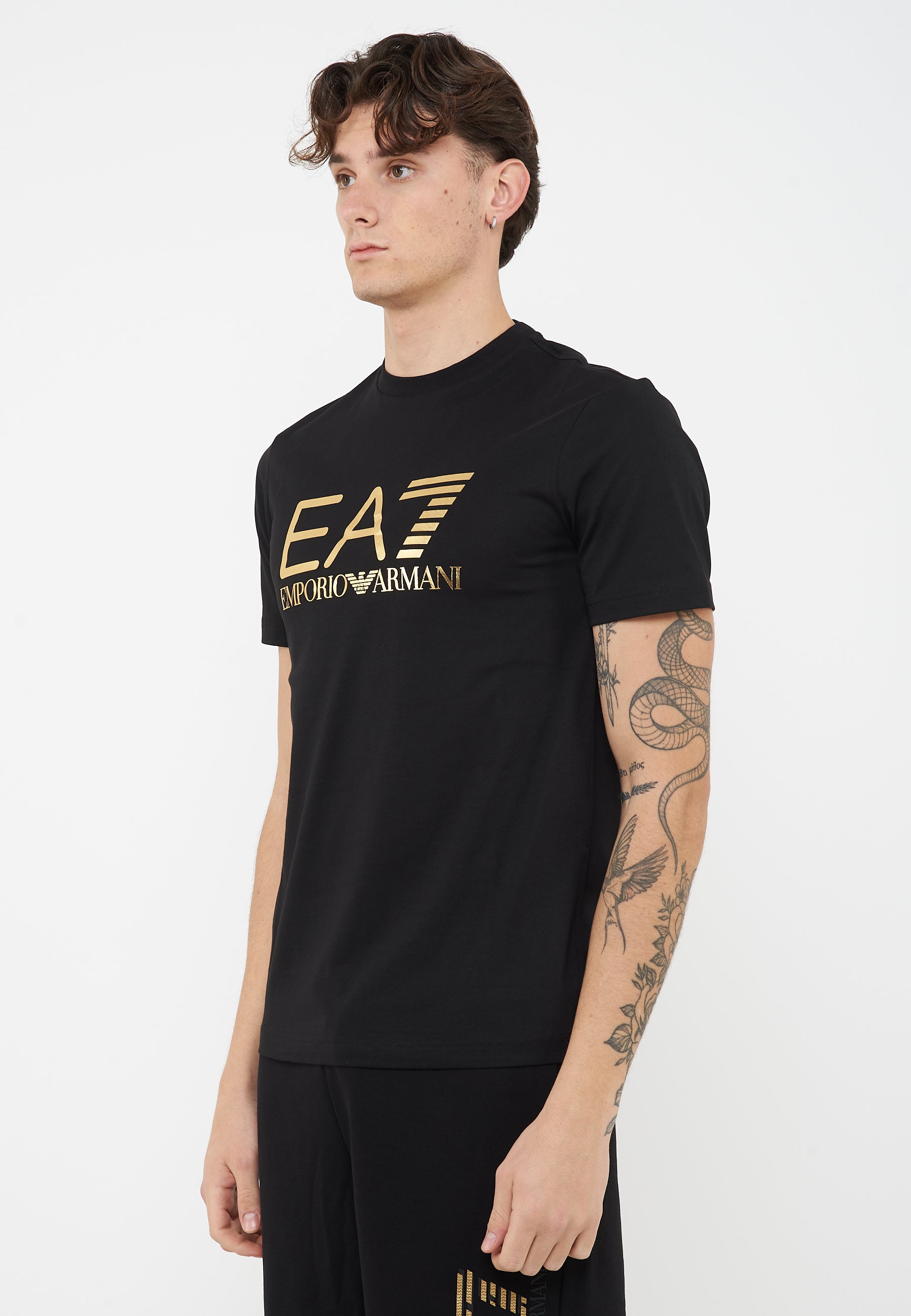 T-shirt Core Identity in jersey di cotone Black Gold 