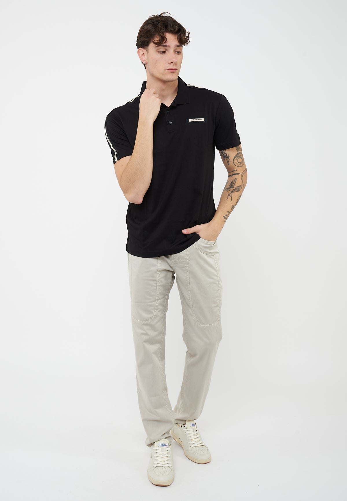 Polo Logo Series in jersey di cotone Black 