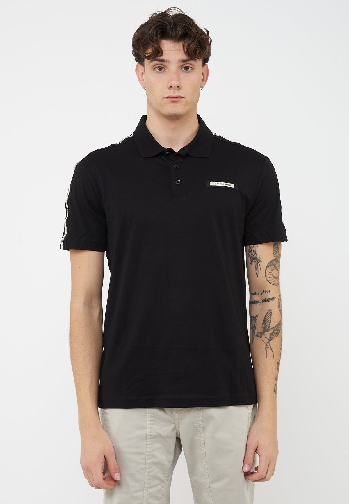 Polo Logo Series in jersey di cotone Black 