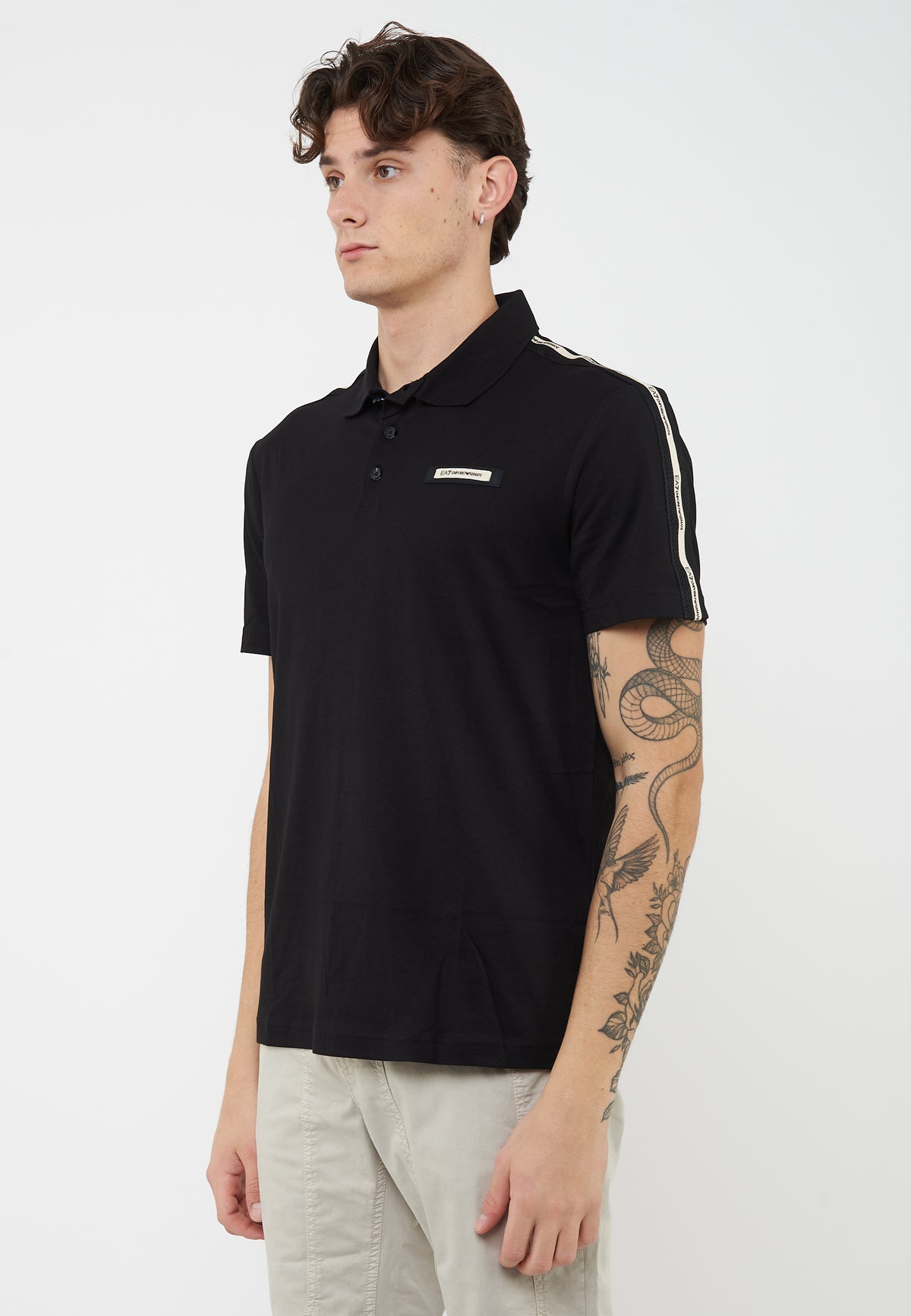 Polo Logo Series in jersey di cotone Black 