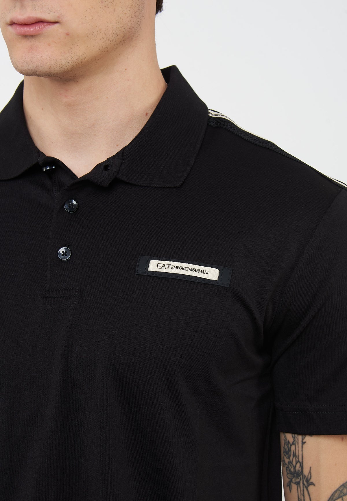 Polo Logo Series in jersey di cotone Black 