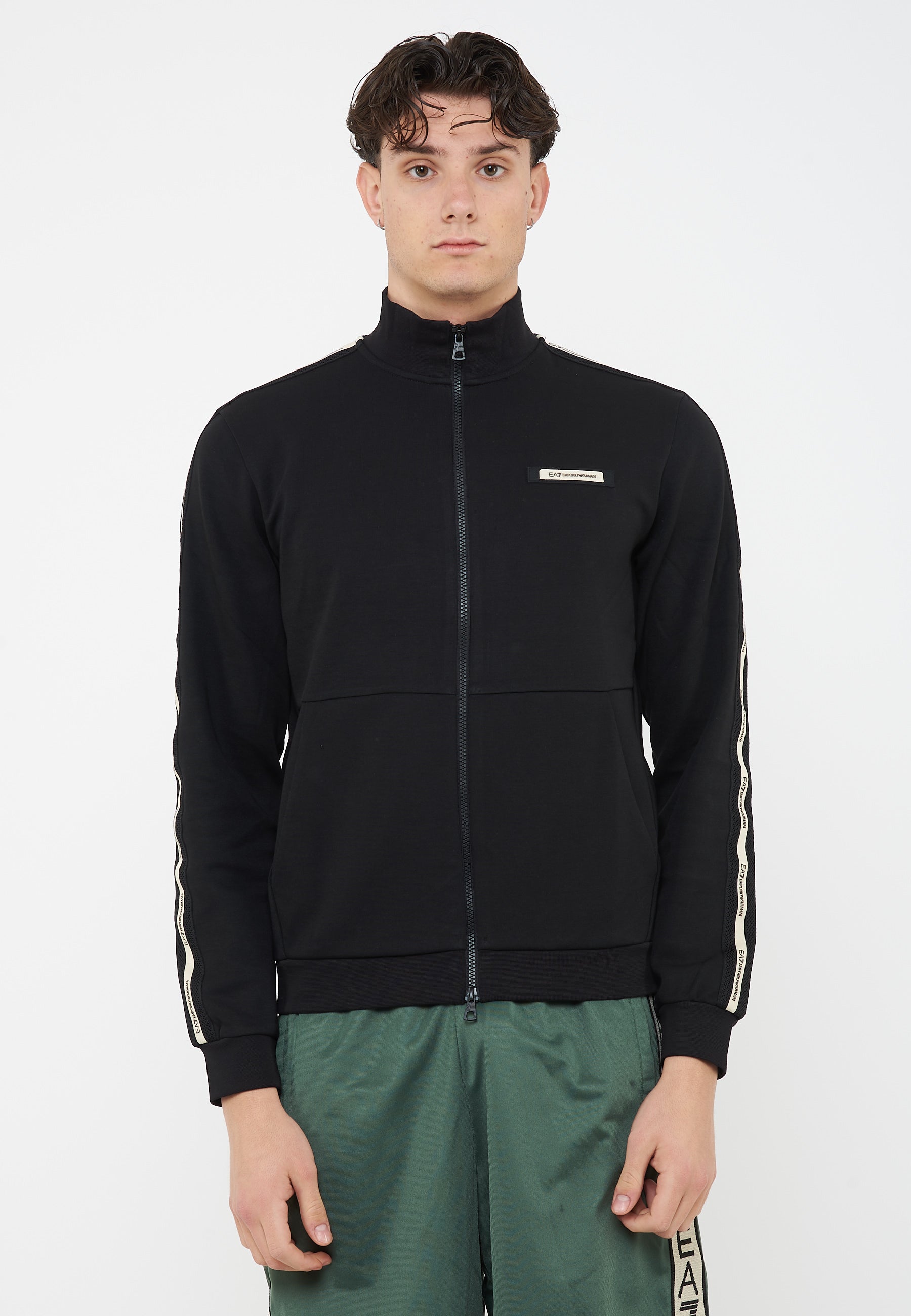 Felpa Logo Series in interlok di misto cotone Black 