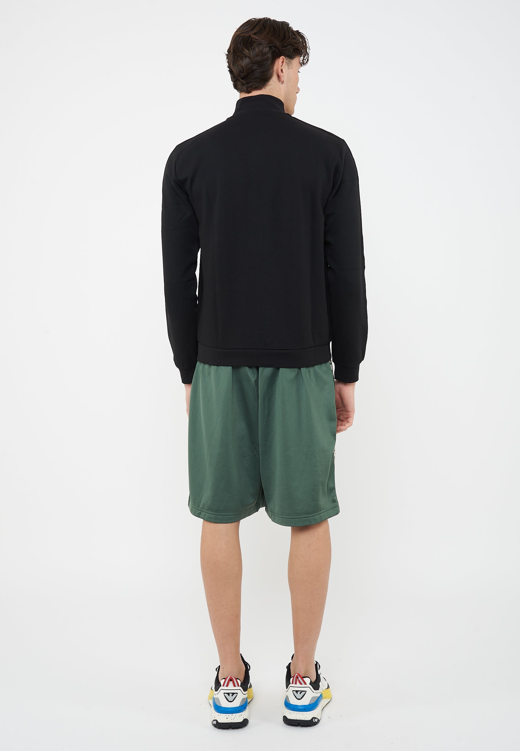 Felpa Logo Series in interlok di misto cotone Black 