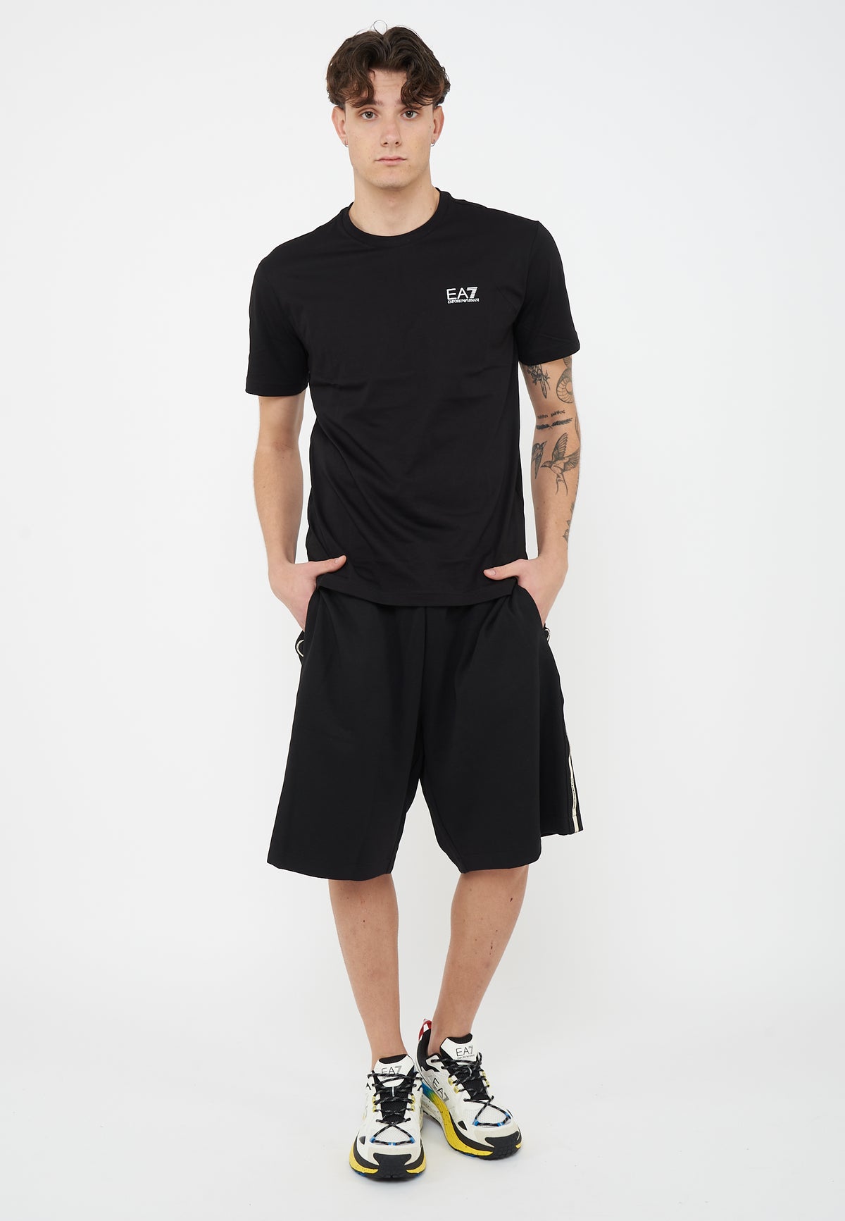 Bermuda Logo Series in interlok di misto cotone Black 